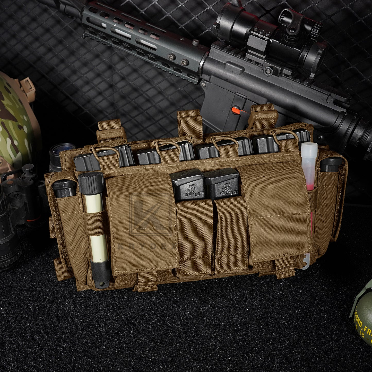 KRYDEX Tactical MF IV Placard 556 & 9mm Magazine Pouch for SCARAB Plate Carrier Vest