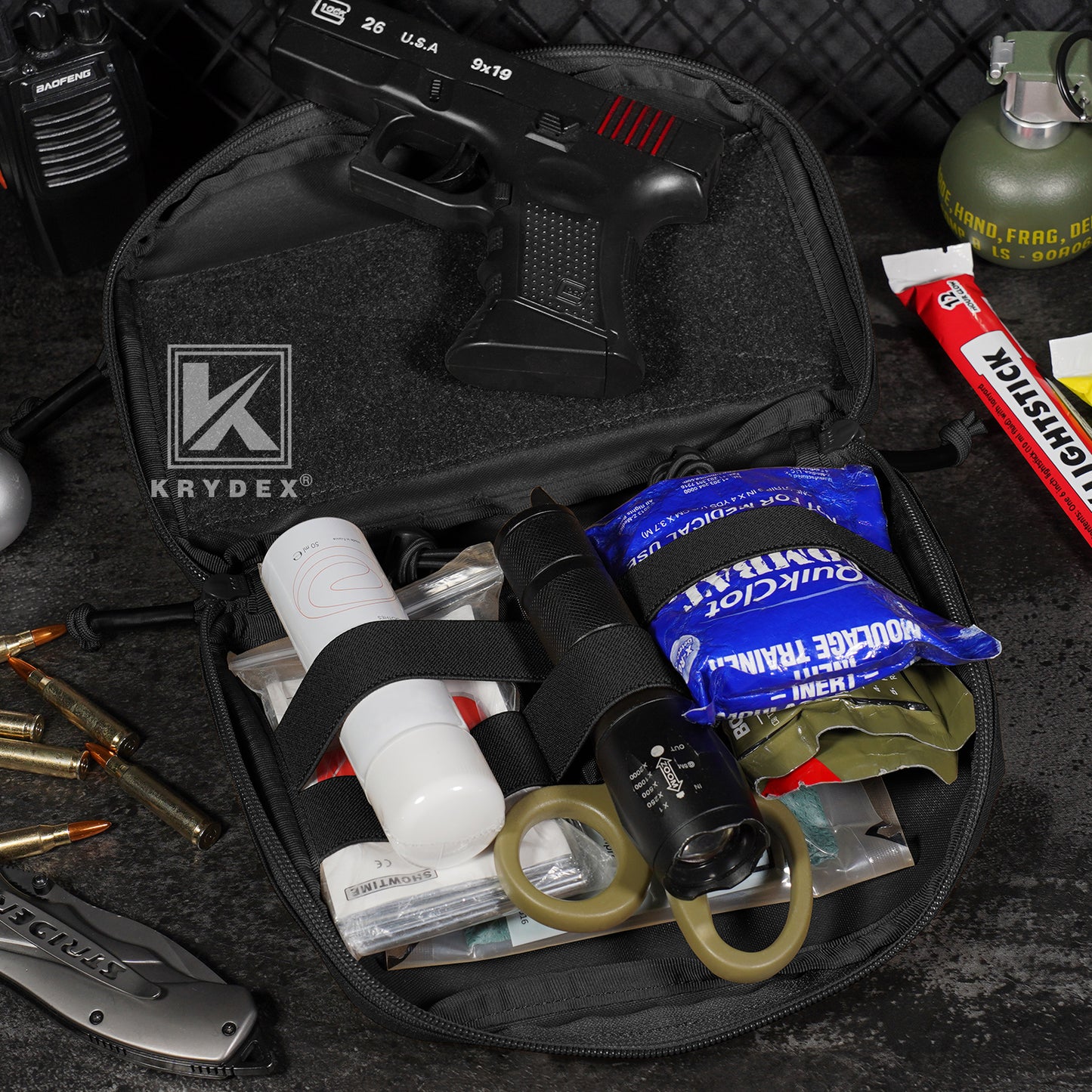 Krydex Tactical GP Pouch Modular MOLLE Utility Pouch Front Pocket for Vest and Chest Rig