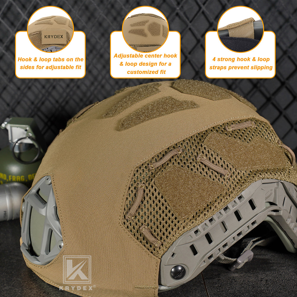 Krydex Tactical Helmet Cover for Fast Helmet Size M L XL Maritime Helmet Airsoft Paintball Helmet