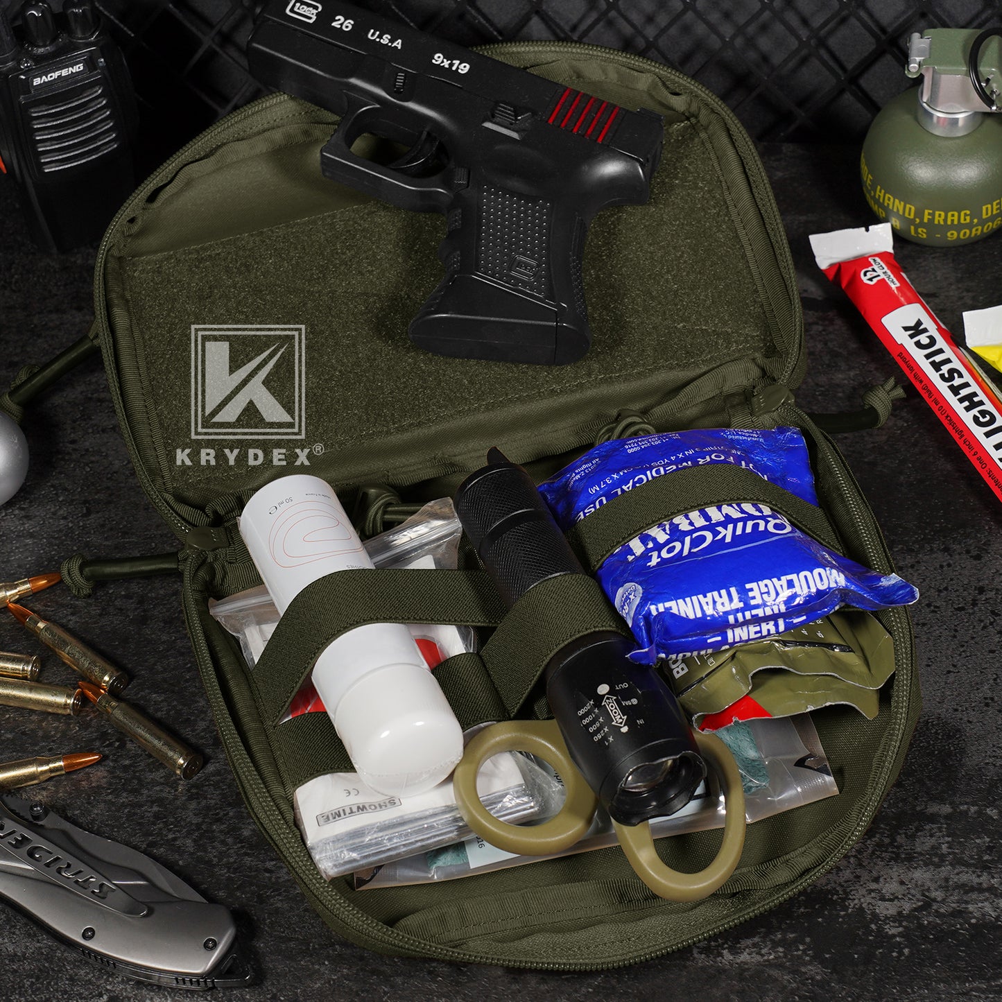 Krydex Tactical GP Pouch Modular MOLLE Utility Pouch Front Pocket for Vest and Chest Rig