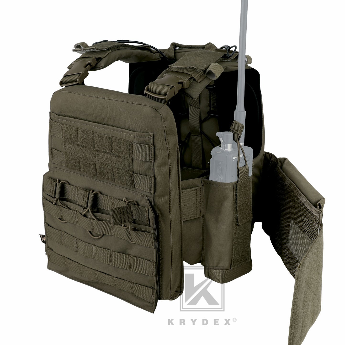 KRYDEX Tactical Plate Carrier Heavy Duty Modular MOLLE Vest