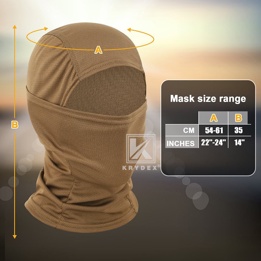 Krydex Tactical Face Mask Balaclava Camouflage Full Head Wrap Quick Dry Neck Gaiter UV Protection Hood for Motorcycle Cycling Hiking Hunting