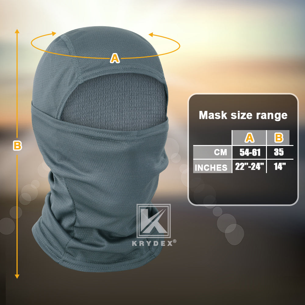 Krydex Tactical Face Mask Balaclava Camouflage Full Head Wrap Quick Dry Neck Gaiter UV Protection Hood for Motorcycle Cycling Hiking Hunting