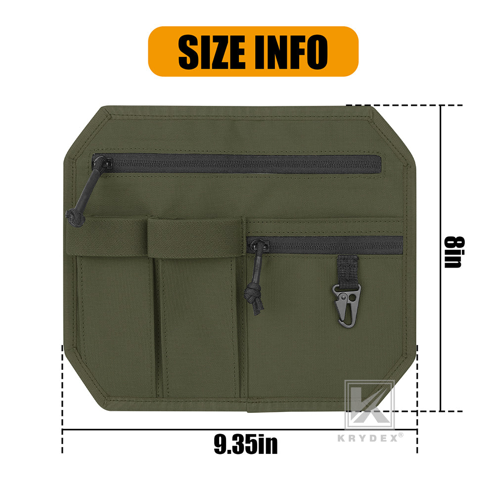 Krydex Tactical Hook Backed Organizer Panel Admin Insert EDC Pouch for Backpack Range Bag Accessory organizer Outdoor survival gear panel