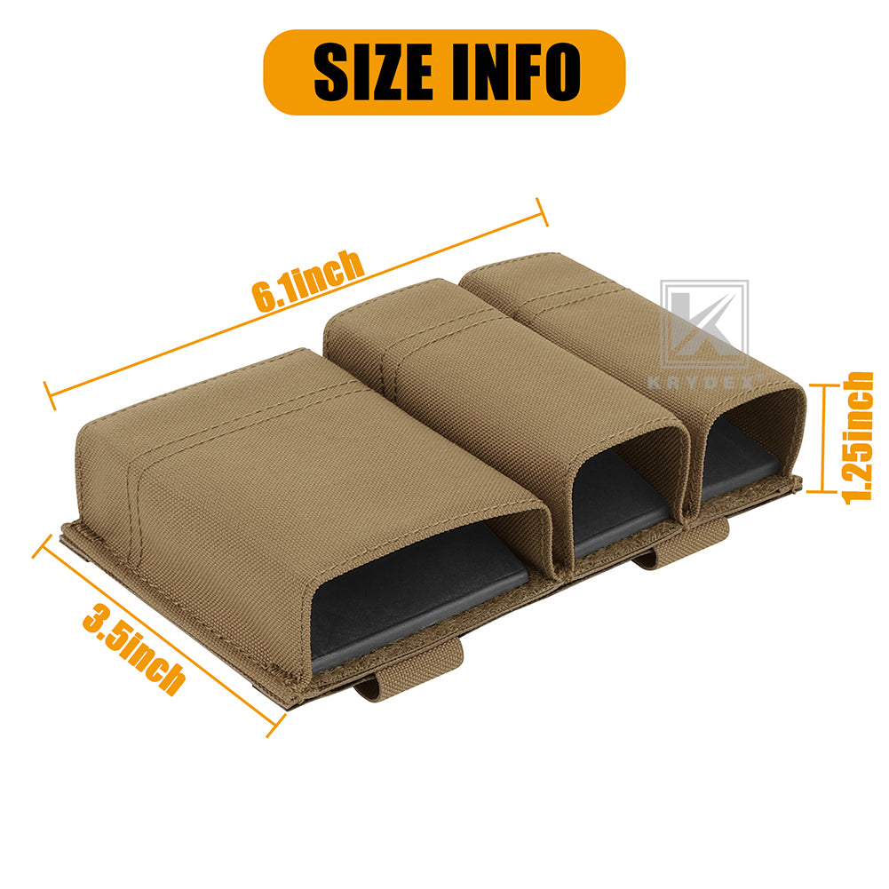 Krydex Tactical Double 9mm & 5.56 Magazine Pouch Mag Holder Duty Belt & Molle Compatible