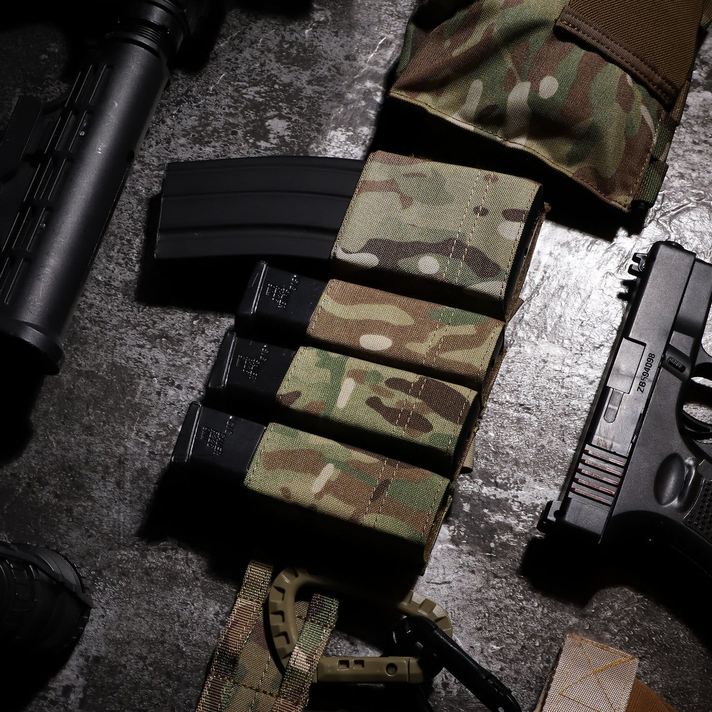 KRYDEX Tactical 9mm Single Pistol Magazine Pouch Mag Holder Duty Belt MOLLE Compatible