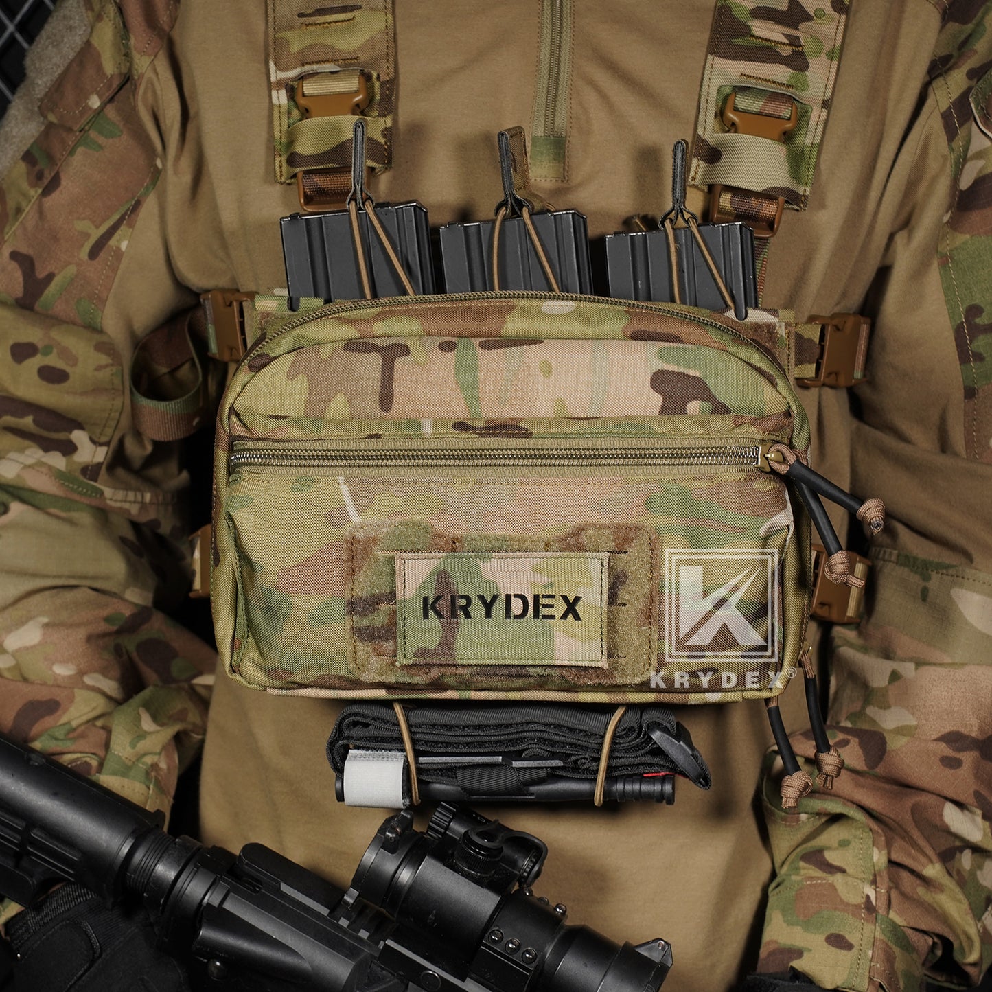 Krydex Tactical GP Pouch Modular MOLLE Utility Pouch Front Pocket for Vest and Chest Rig