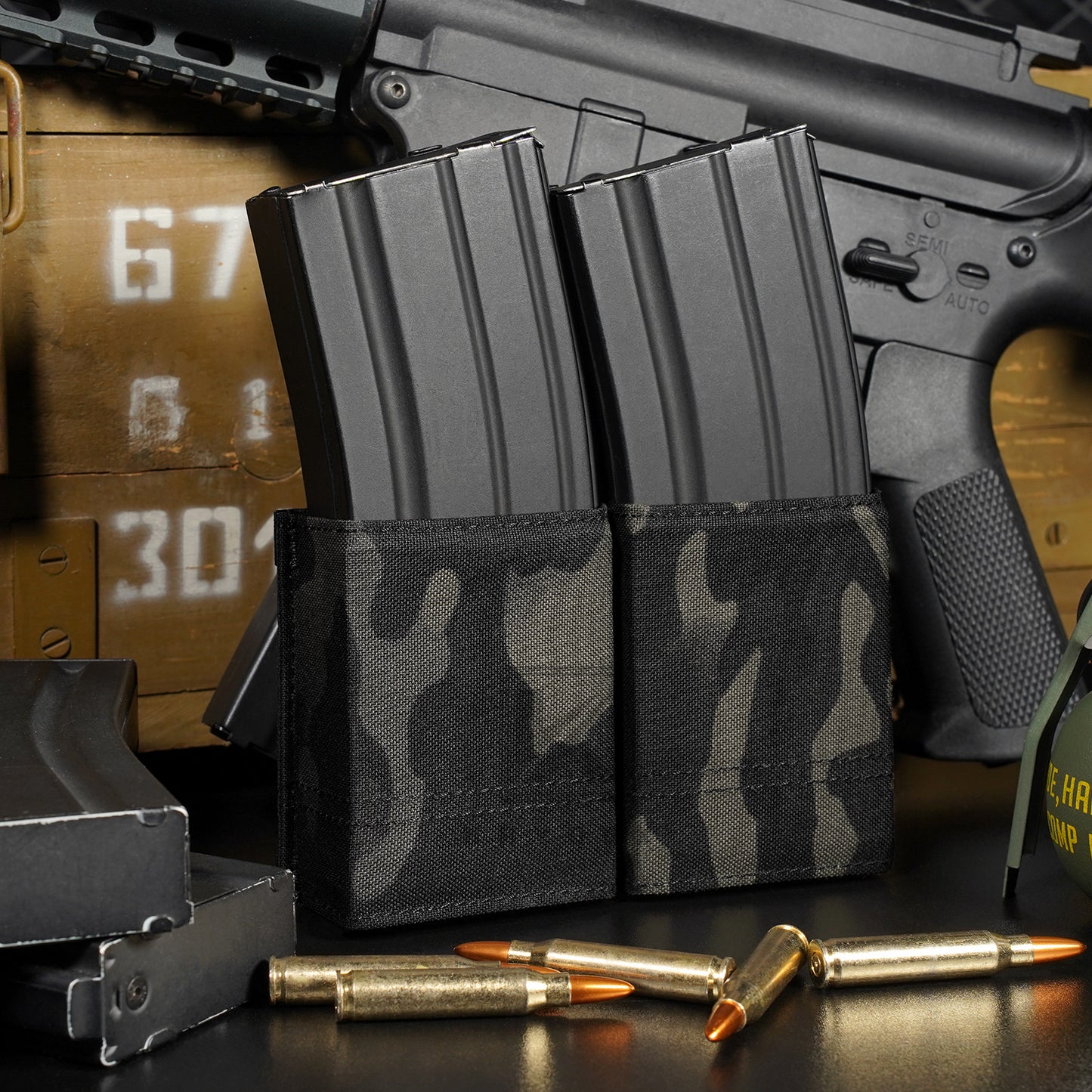 Krydex Tactical 5.56 Double Magazine Pouch M4 Mag Holder Duty Belt & Molle Compatible