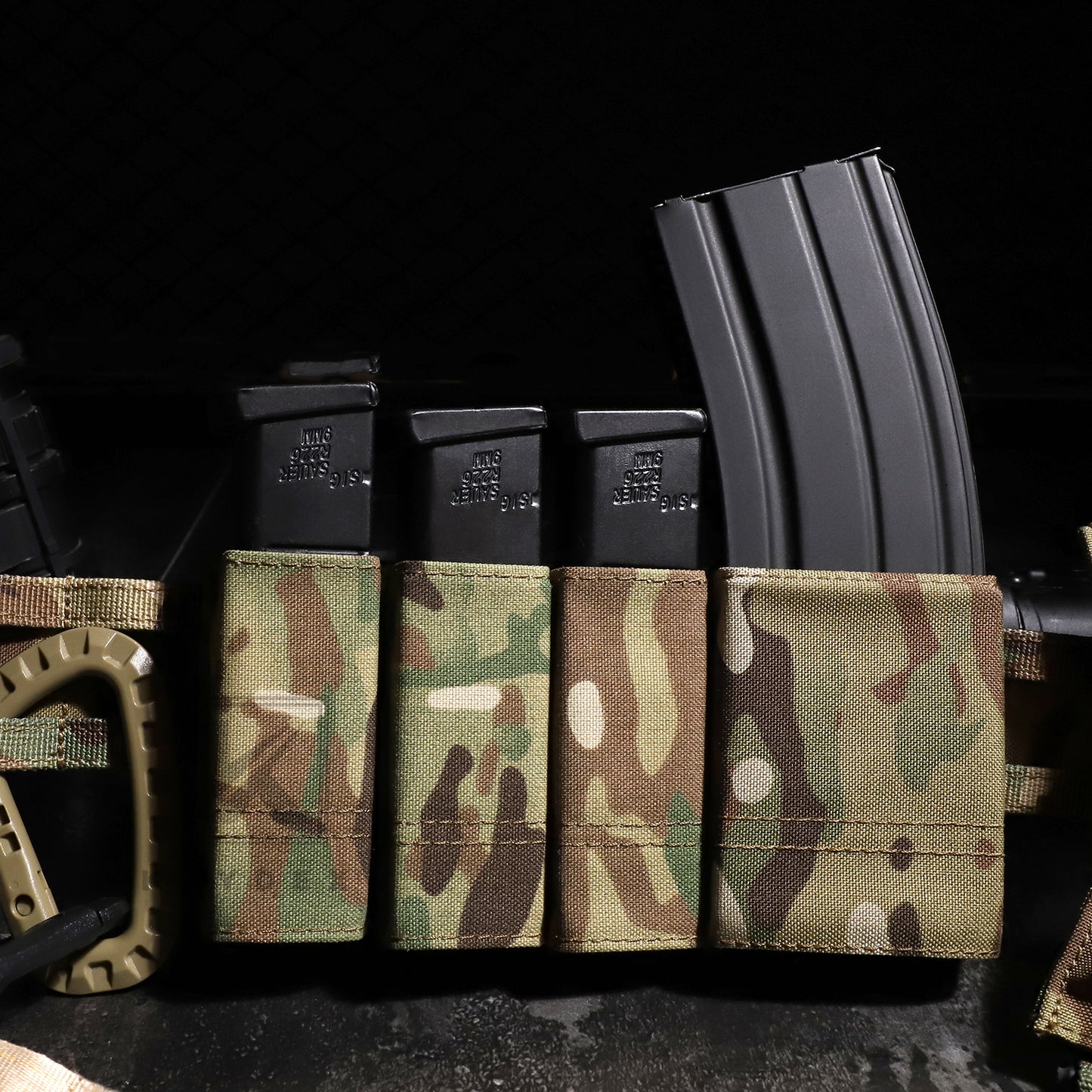 KRYDEX Tactical 9mm Single Pistol Magazine Pouch Mag Holder Duty Belt MOLLE Compatible