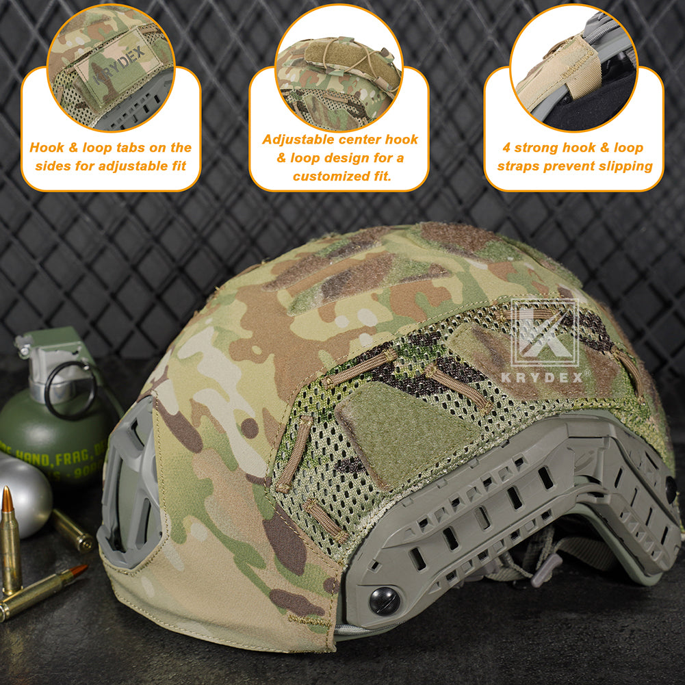Krydex Tactical Helmet Cover for Fast Helmet Size M L XL Maritime Helmet Airsoft Paintball Helmet