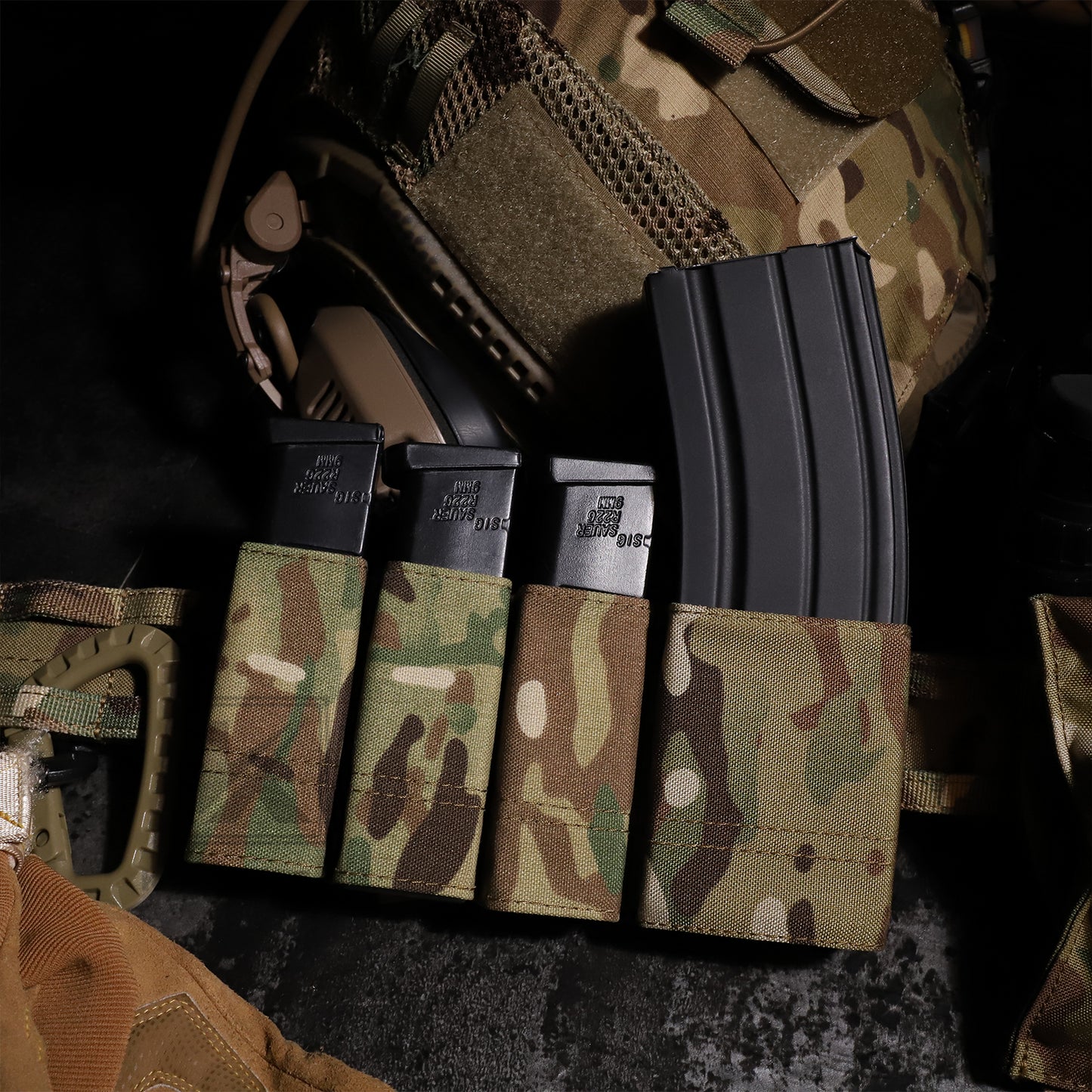 KRYDEX Tactical 9mm Single Pistol Magazine Pouch Mag Holder Duty Belt MOLLE Compatible