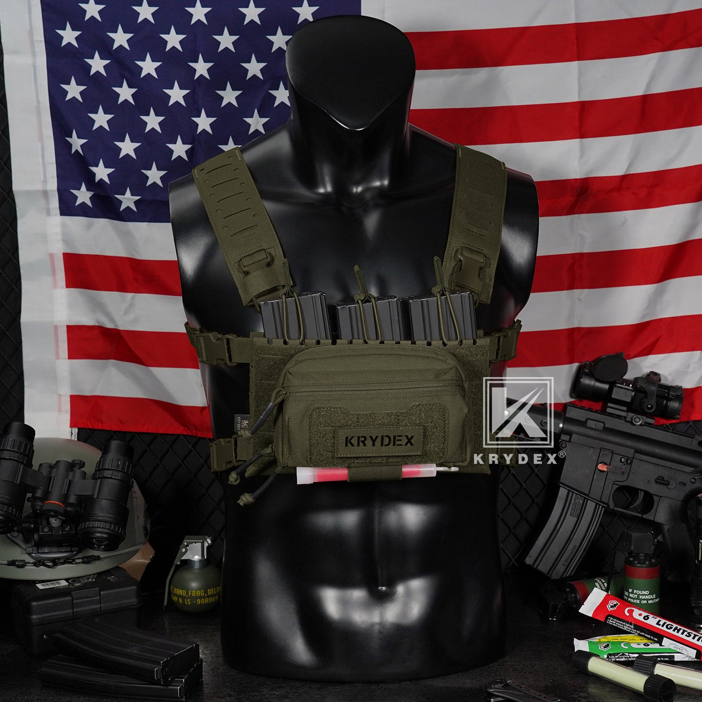 Krydex Tactical Admin Pouch Chest Bag MOLLE Utility Pouch Front Pocket for Vest and Chest Rig