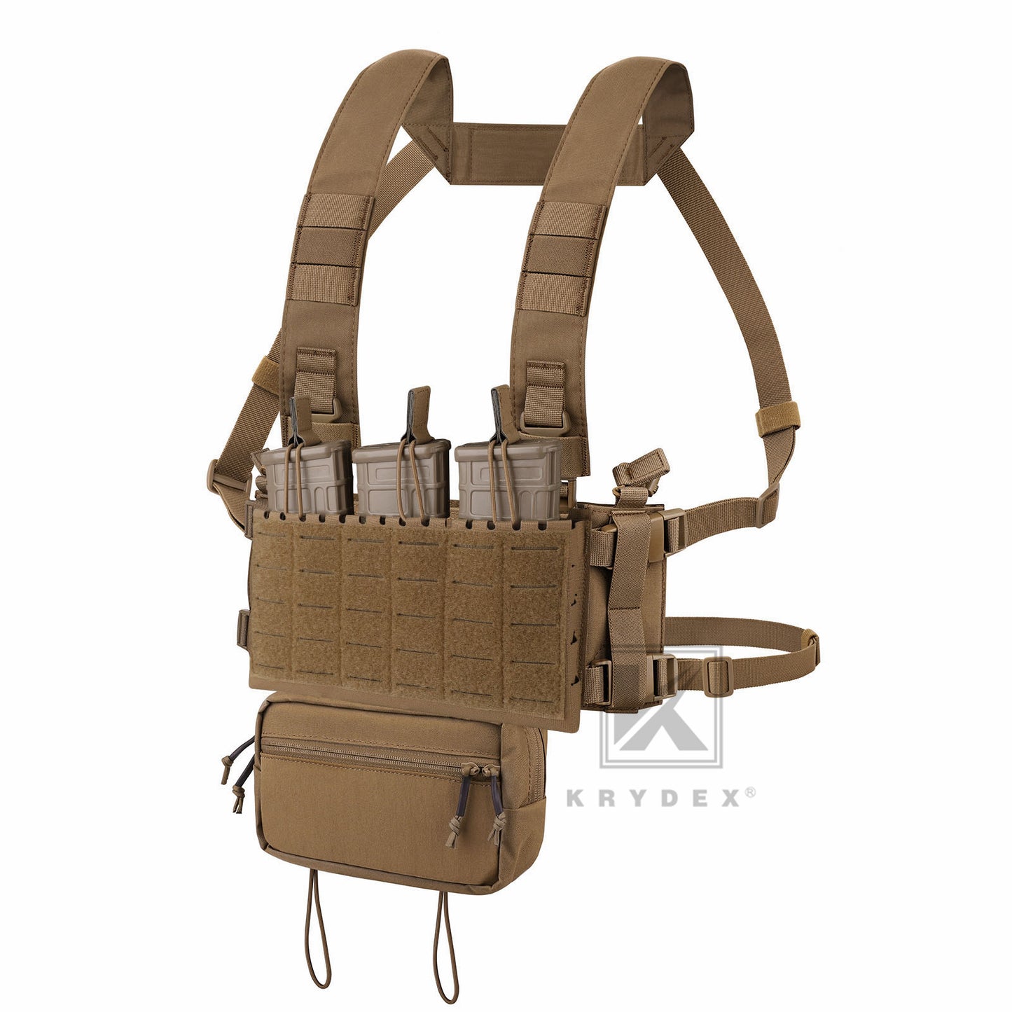 Krydex Tactical MK5 Micro Fight Chassis Laser Cut Chest Rig Lightweight Tactical Vest 5.56 MP7 Magazine Placard
