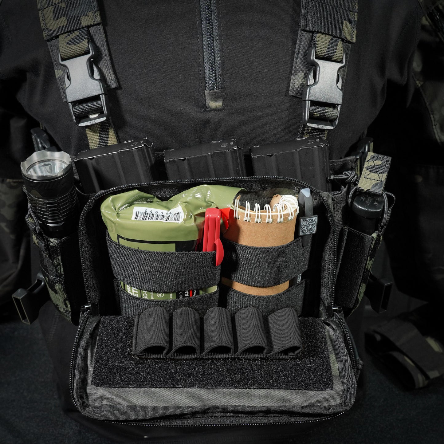 KRYDEX Tactical D3CR Chest Rig 5.56 7.62 Rifle Pistol Mag Pouch Placard Carrier with D3 Flatpack Tactical Backpack