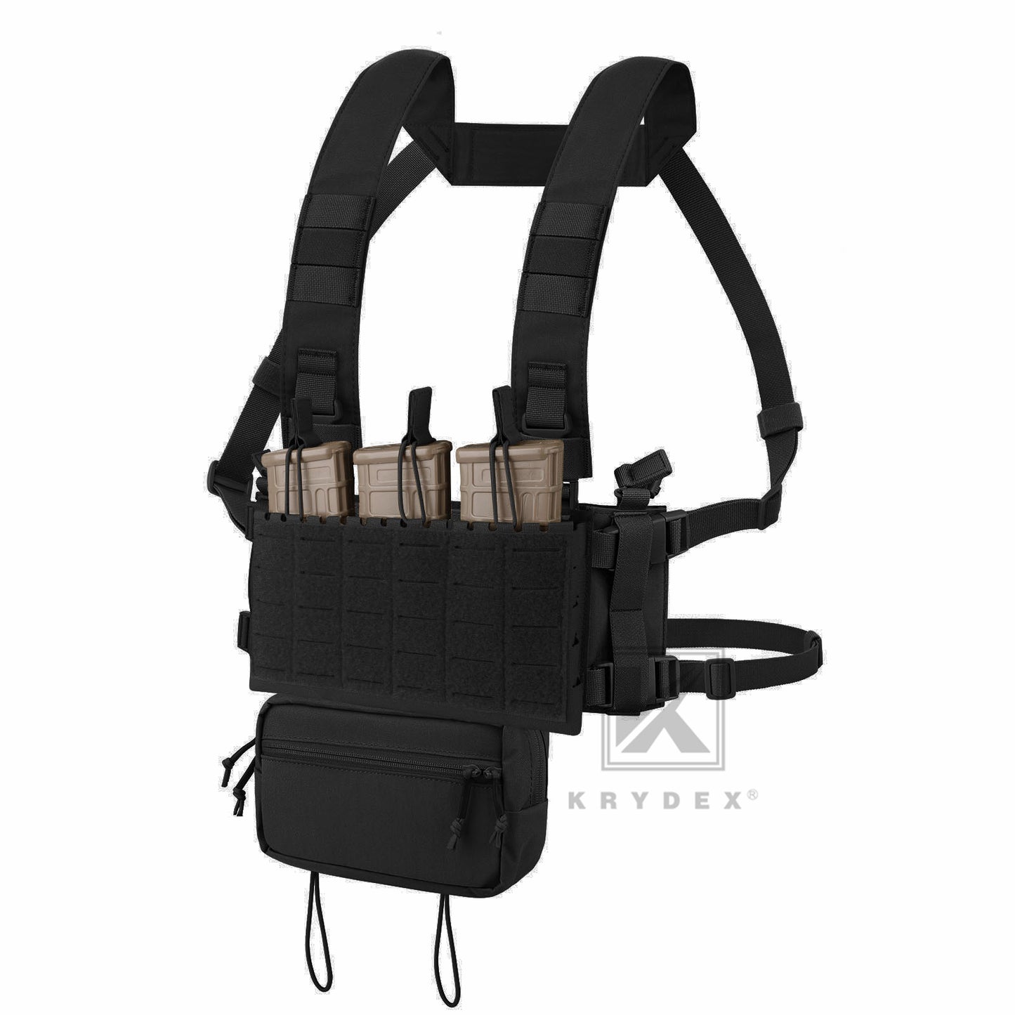 Krydex Tactical MK5 Micro Fight Chassis Laser Cut Chest Rig Lightweight Tactical Vest 5.56 MP7 Magazine Placard
