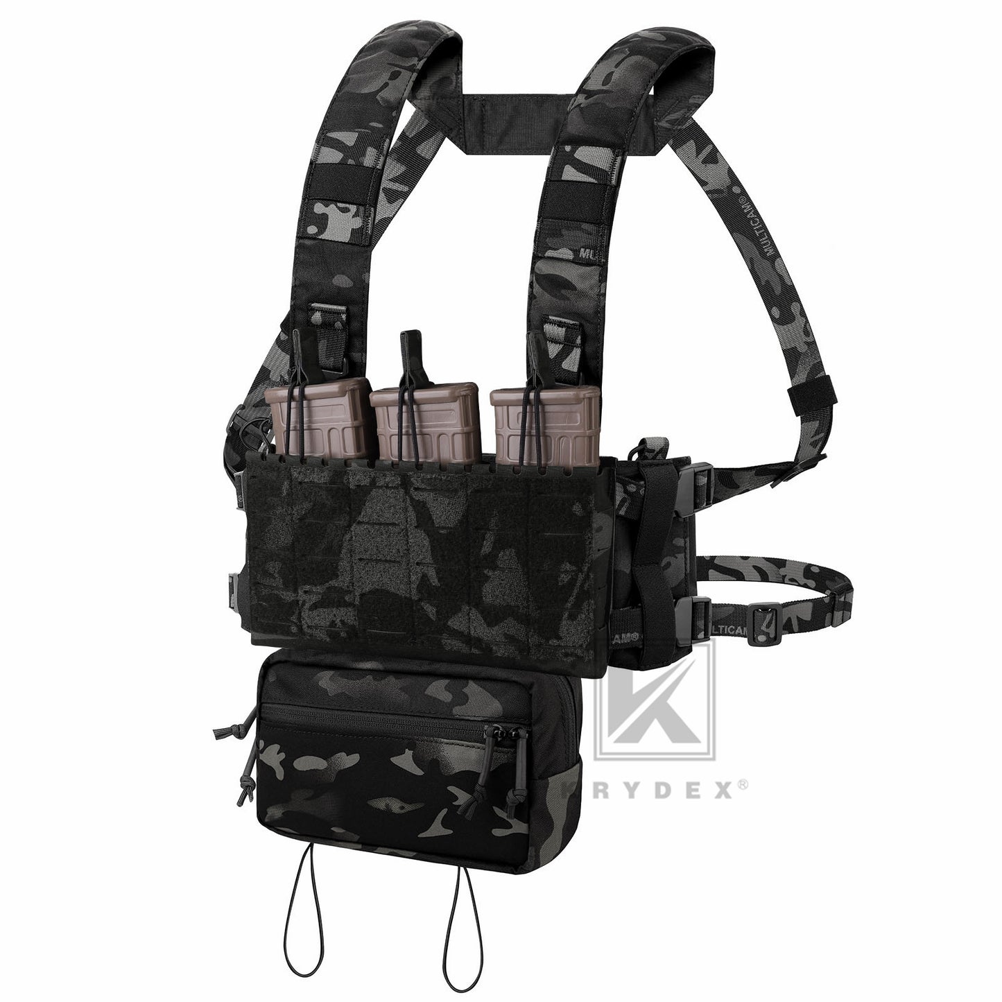 Krydex Tactical MK5 Micro Fight Chassis Laser Cut Chest Rig Lightweight Tactical Vest 5.56 MP7 Magazine Placard