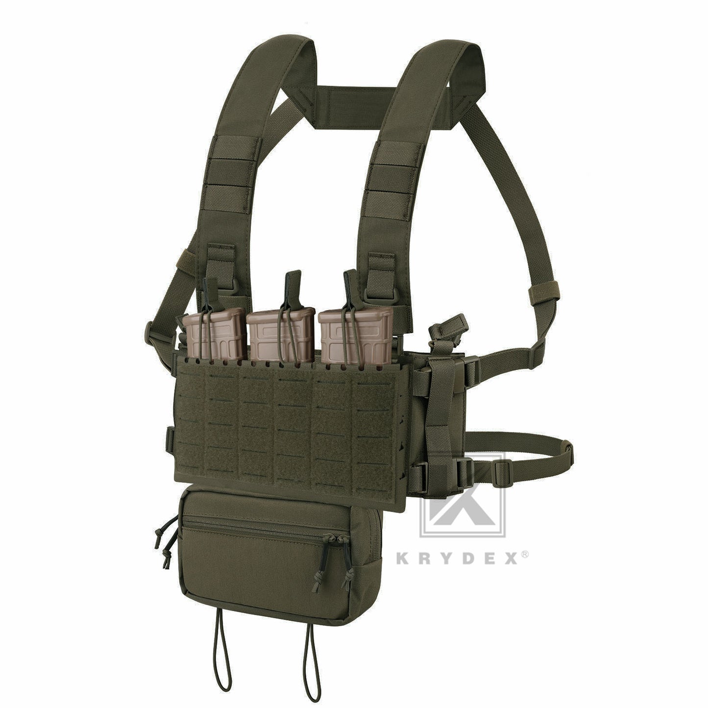 Krydex Tactical MK5 Micro Fight Chassis Laser Cut Chest Rig Lightweight Tactical Vest 5.56 MP7 Magazine Placard