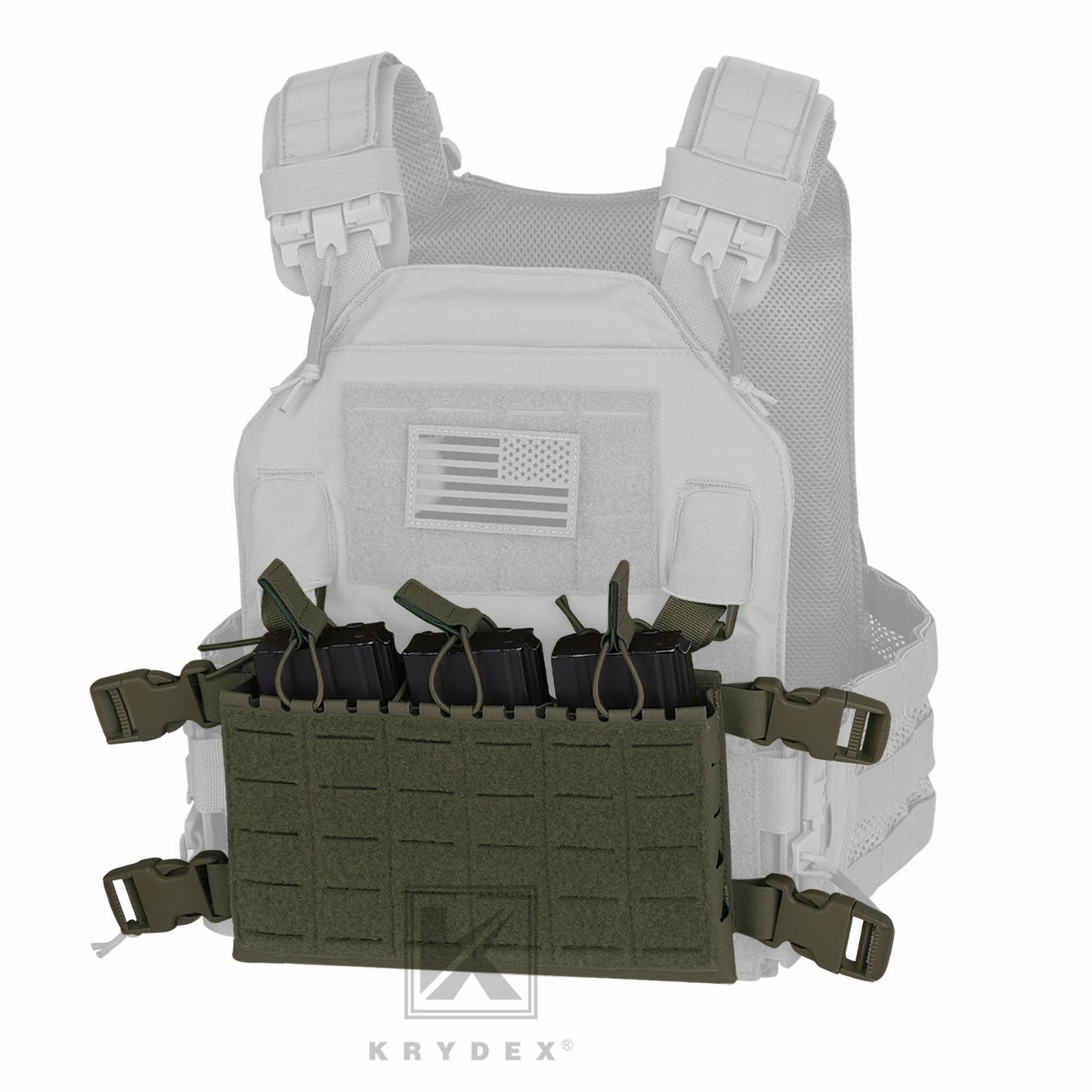 Krydex Tactical MK5 Micro Fight Chassis Laser Cut Chest Rig Lightweight Tactical Vest 5.56 MP7 Magazine Placard
