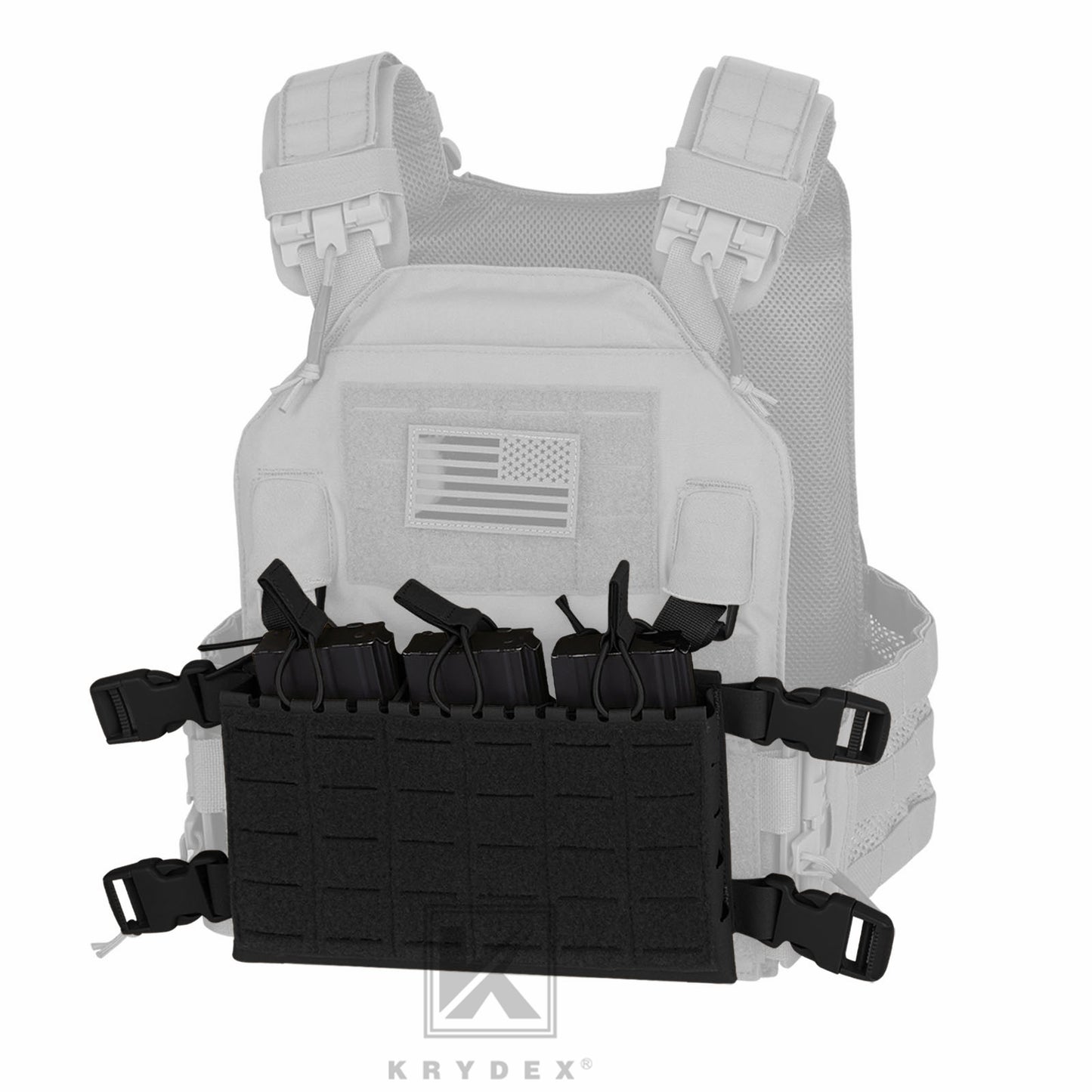 Krydex Tactical MK5 Micro Fight Chassis Laser Cut Chest Rig Lightweight Tactical Vest 5.56 MP7 Magazine Placard