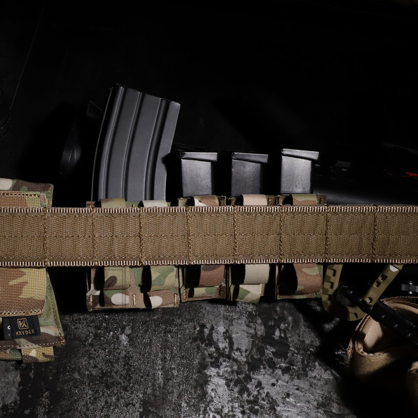 KRYDEX Tactical 9mm Single Pistol Magazine Pouch Mag Holder Duty Belt MOLLE Compatible