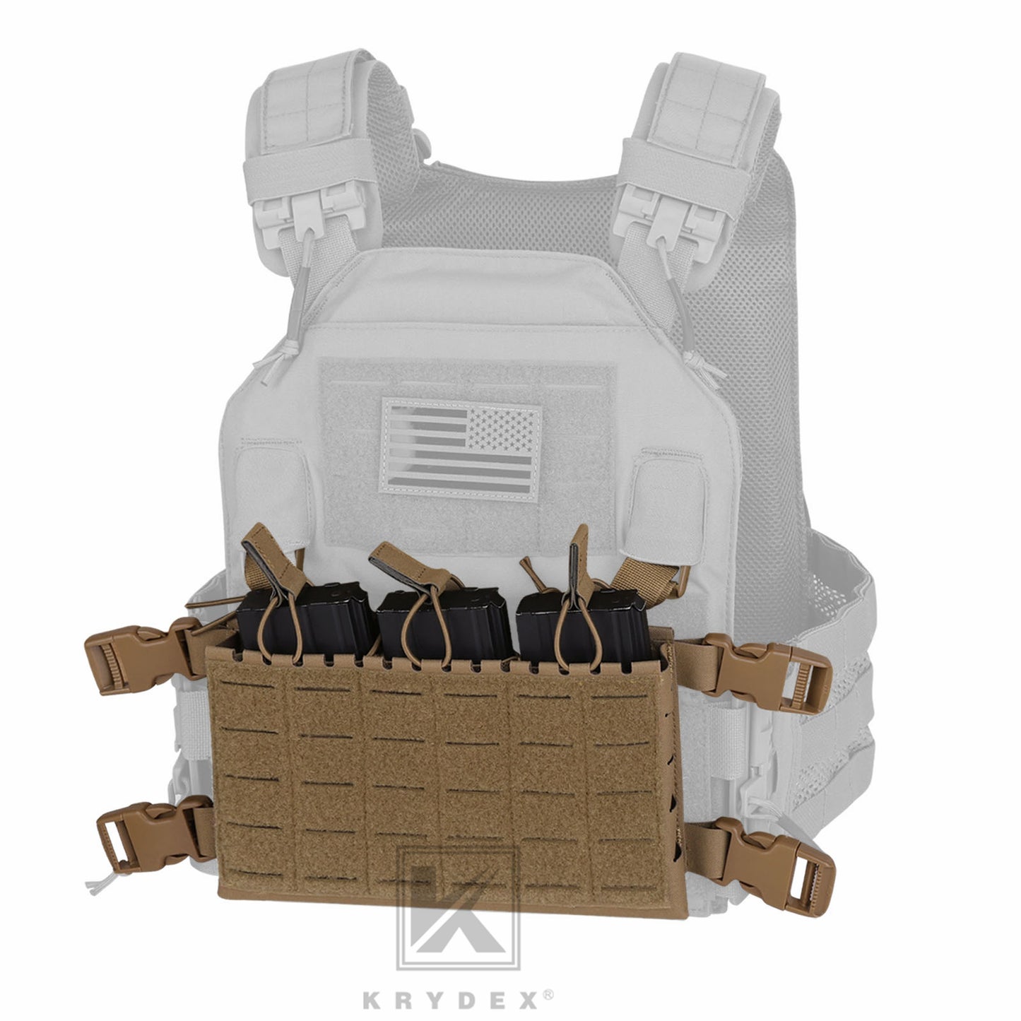 Krydex Tactical MK5 Micro Fight Chassis Laser Cut Chest Rig Lightweight Tactical Vest 5.56 MP7 Magazine Placard