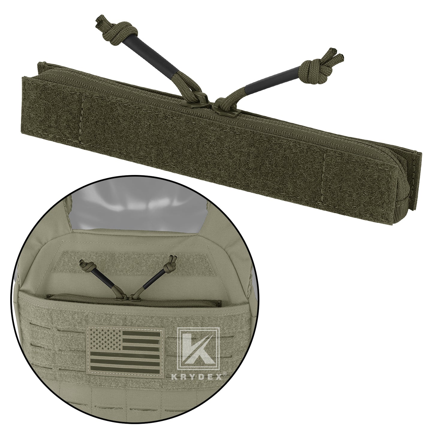 Krydex Tactical Vest Admin Pocket Zipper Insert Chest Full Two Way Zip For 511 Trainer Vest CPC Carrier