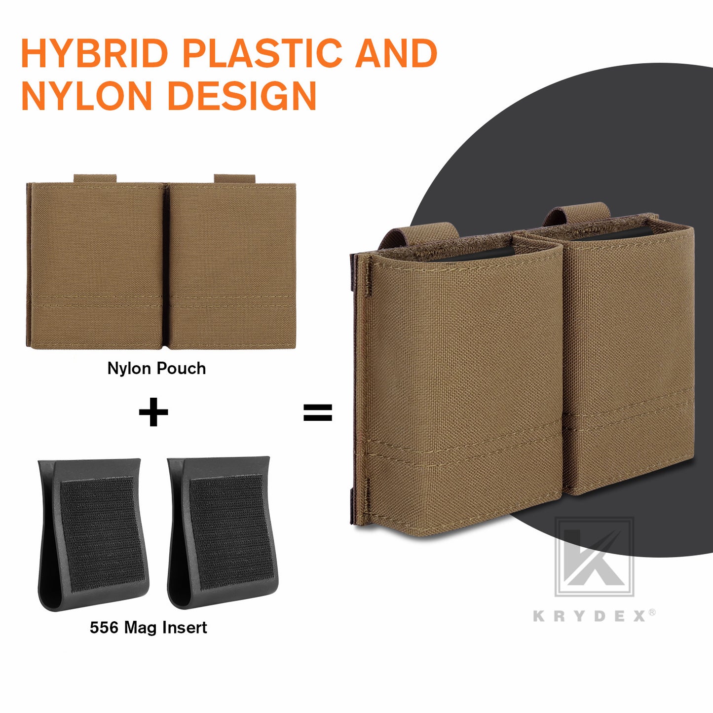 Krydex Tactical 5.56 Double Magazine Pouch M4 Mag Holder Duty Belt & Molle Compatible