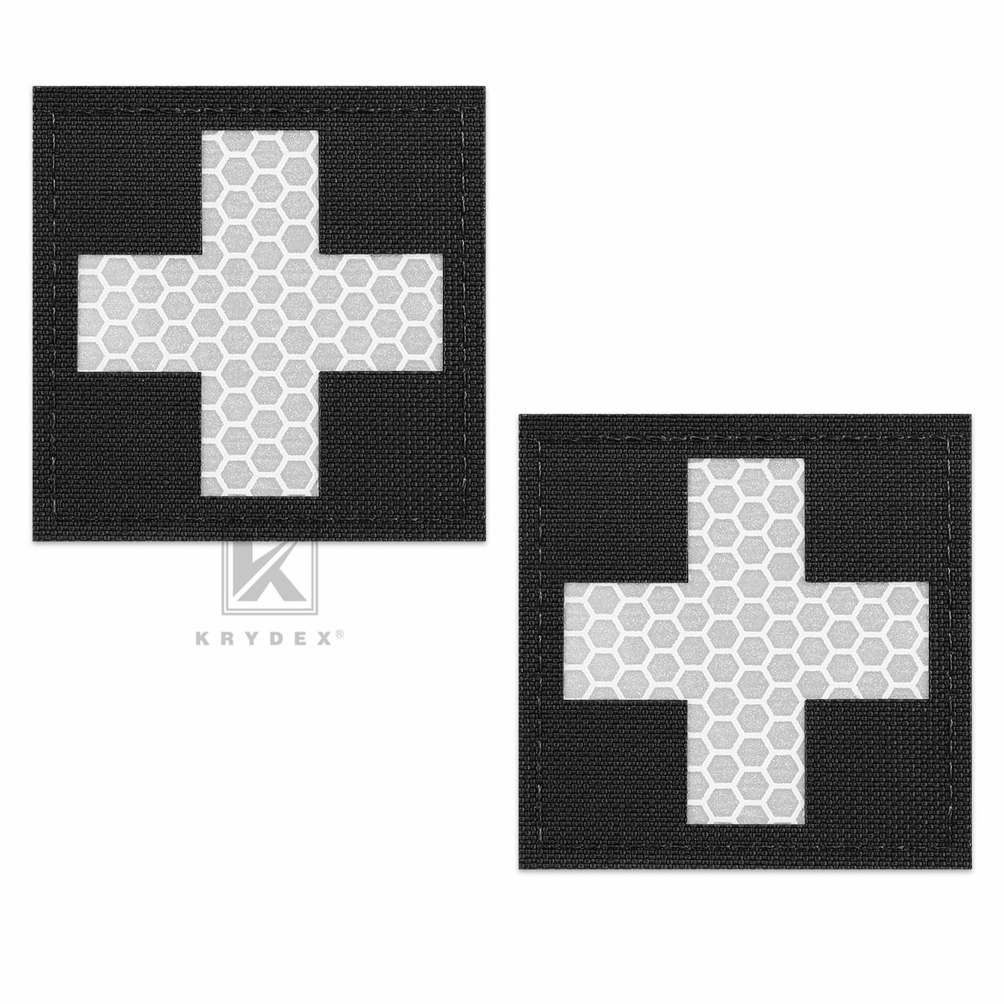 Krydex 2pcs Medical Cross Patches First Aid MED Badge Emergency IFAK Trauma Reflective Patch 2x2 In.
