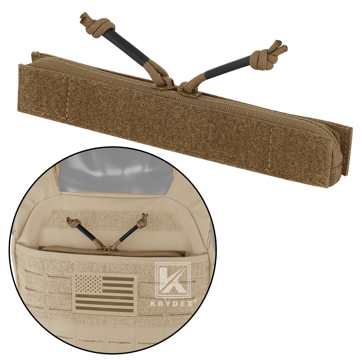 Krydex Tactical Vest Admin Pocket Zipper Insert Chest Full Two Way Zip For 511 Trainer Vest CPC Carrier