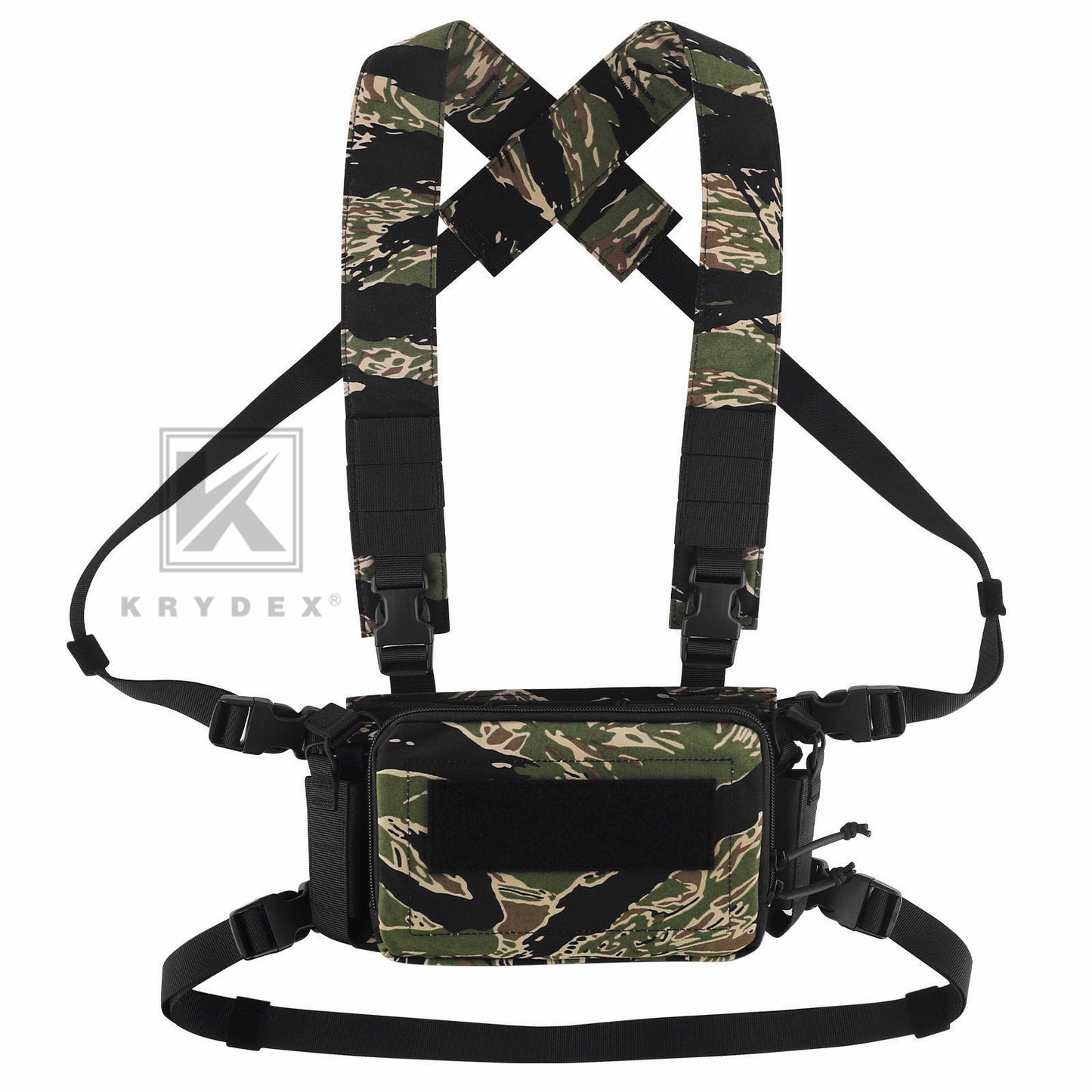 KRYDEX Tactical D3CR Chest Rig 5.56 7.62 Rifle Pistol Mag Pouch Placard Carrier with D3 Flatpack Tactical Backpack