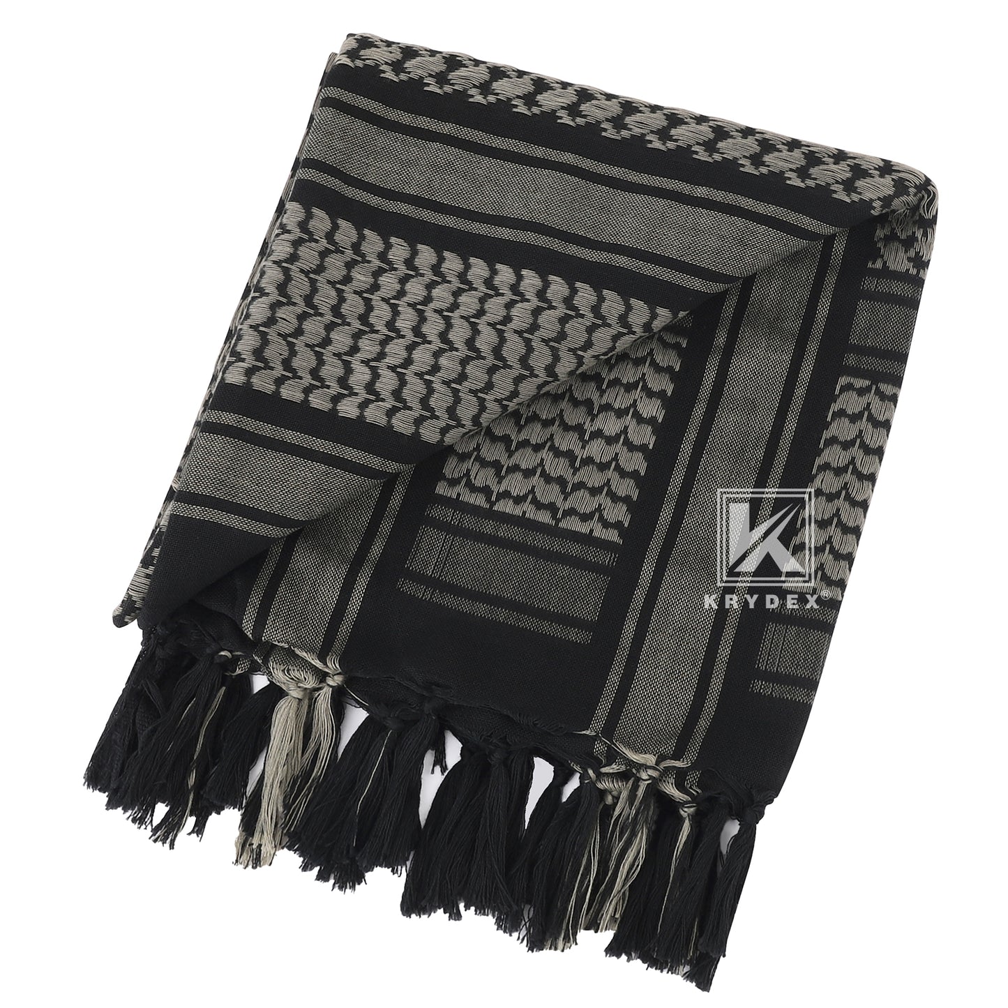 Krydex Tactical Scarf Headwrap Facecover Cotton Shemagh Breathable Balaclava Face Mask Neck Gaiter 43” x 43”