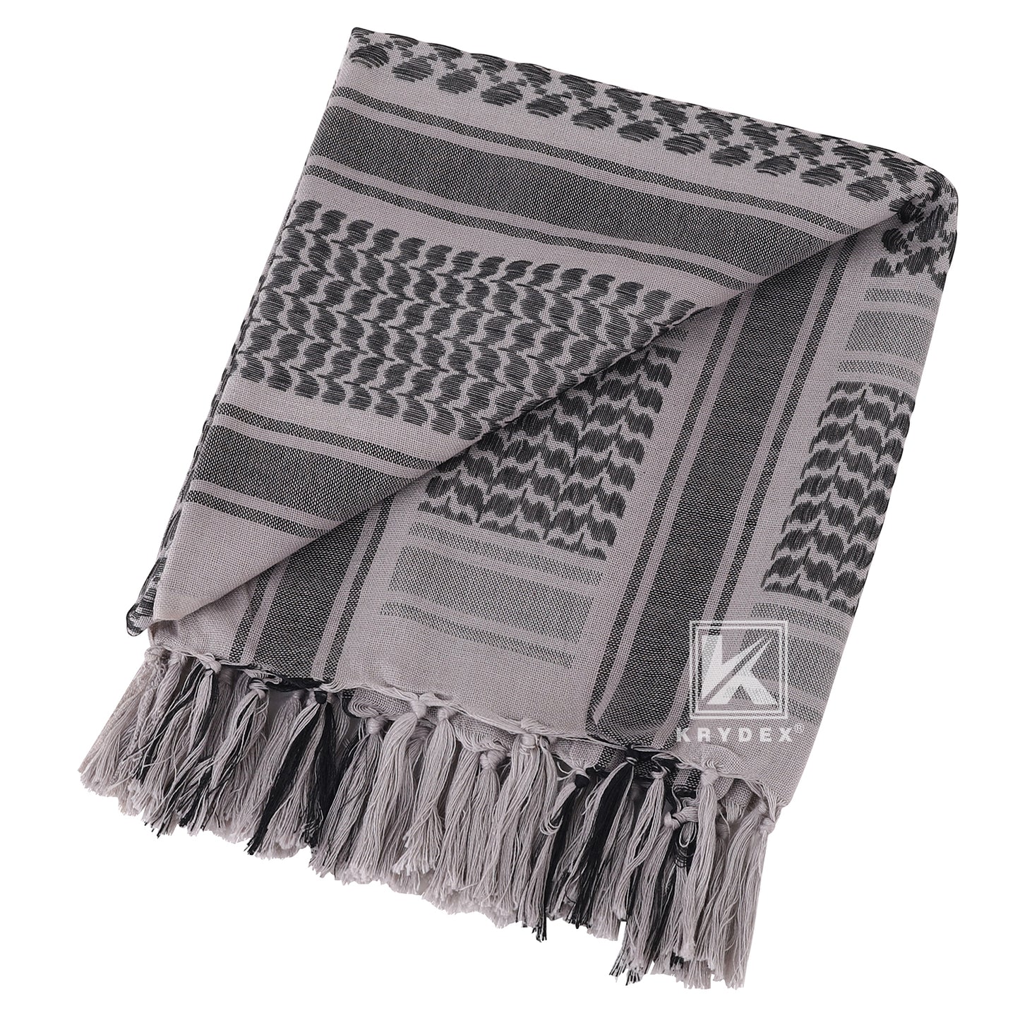 Krydex Tactical Scarf Headwrap Facecover Cotton Shemagh Breathable Balaclava Face Mask Neck Gaiter 43” x 43”