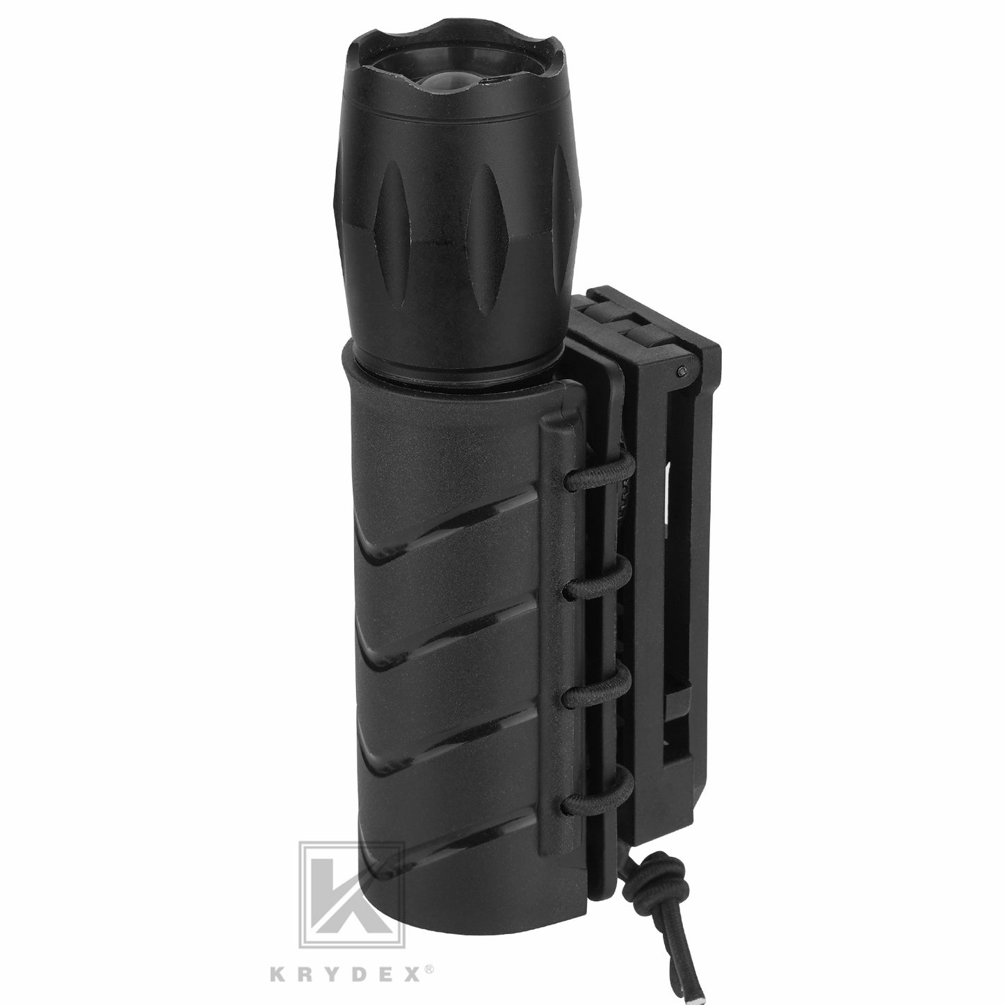 Krydex Flashlight Holder Rigid Torch Holster Tactical Light Carry Case Pouch 360 Rotating Police Duty Belt
