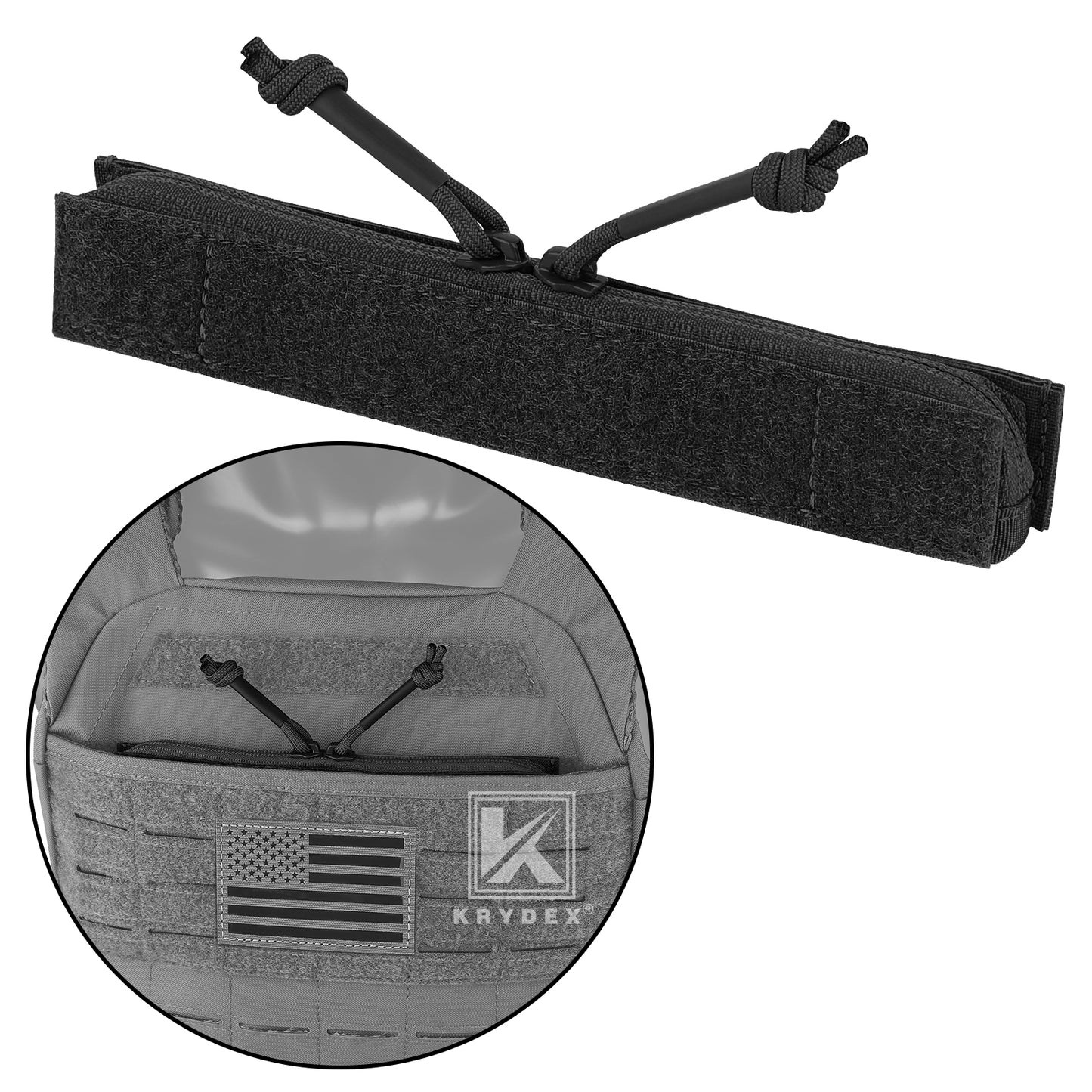 Krydex Tactical Vest Admin Pocket Zipper Insert Chest Full Two Way Zip For 511 Trainer Vest CPC Carrier