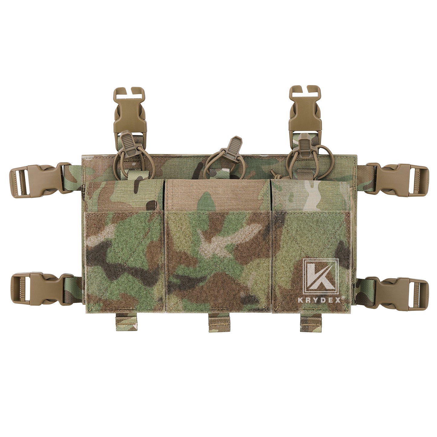 Krydex Tactical Triple 556 Magazine Pouch Placard 3x GP Pouches Detachable Mag Holders for Chest Rig and Vest