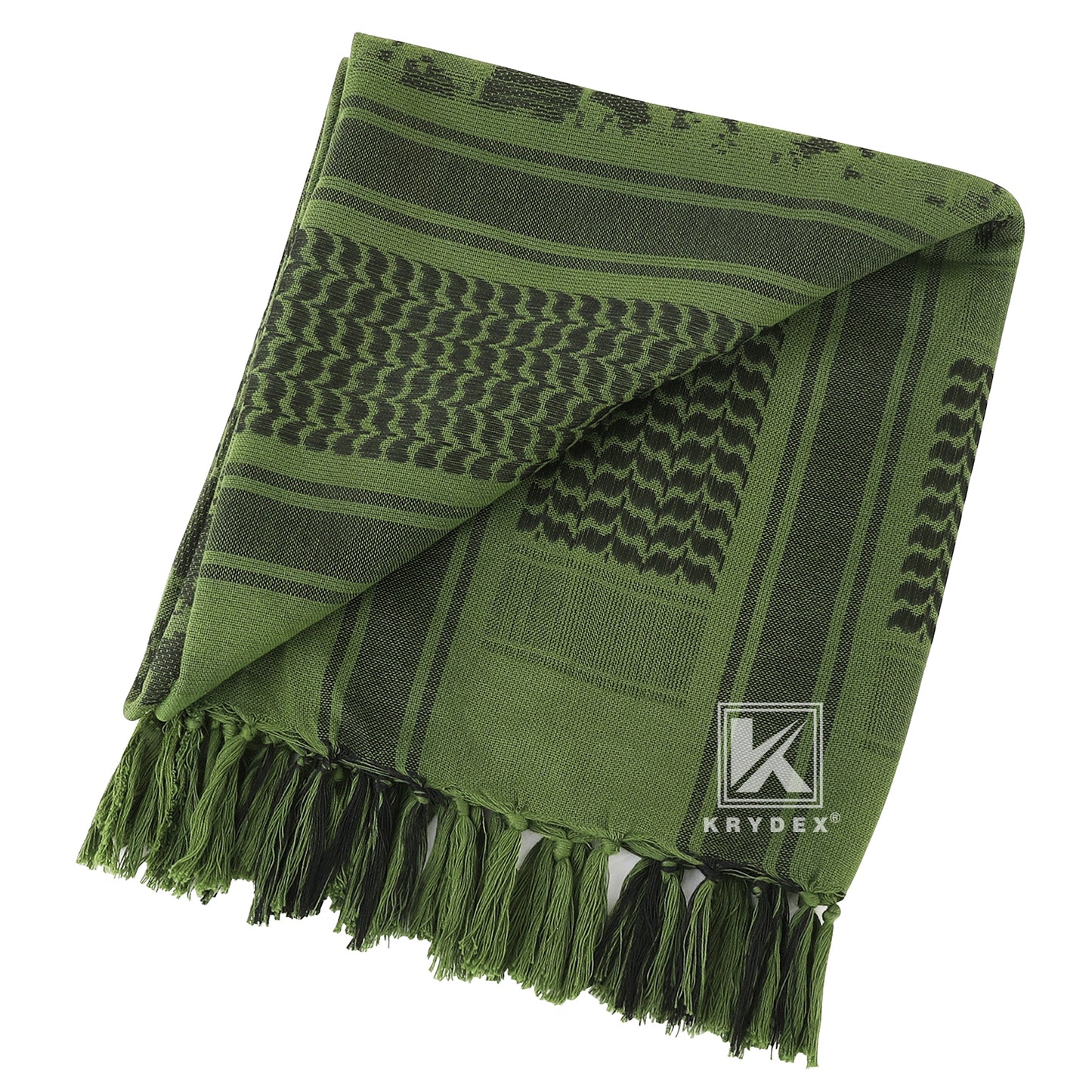 Krydex Tactical Scarf Headwrap Facecover Cotton Shemagh Breathable Balaclava Face Mask Neck Gaiter 43” x 43”