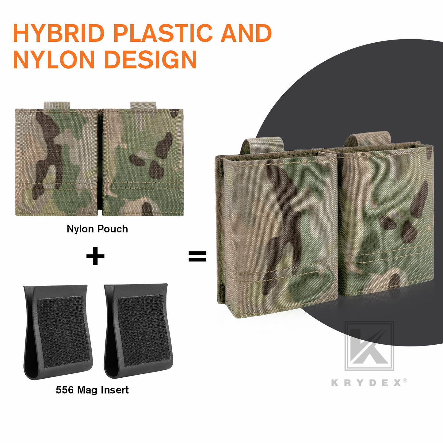 Krydex Tactical 5.56 Double Magazine Pouch M4 Mag Holder Duty Belt & Molle Compatible