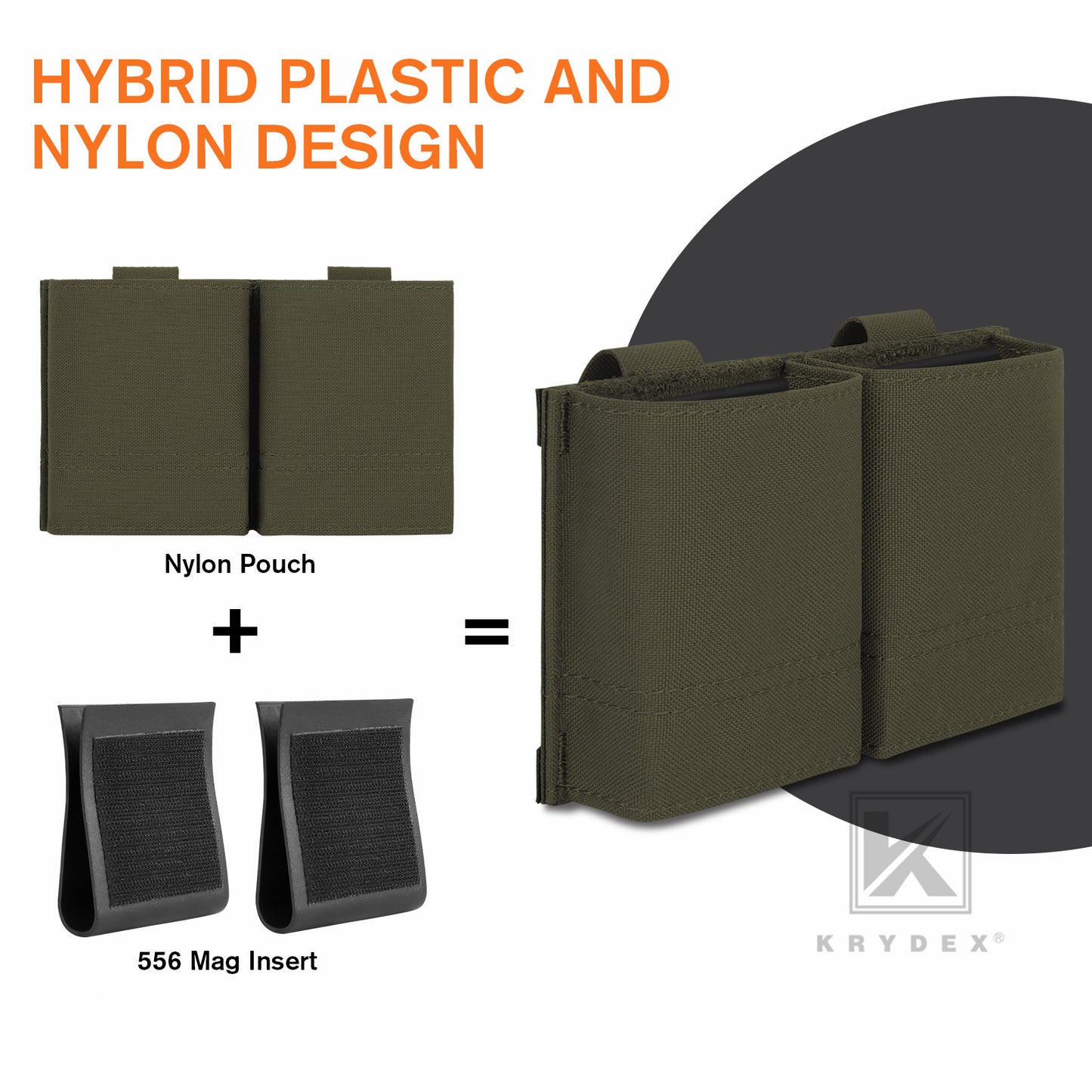 Krydex Tactical 5.56 Double Magazine Pouch M4 Mag Holder Duty Belt & Molle Compatible