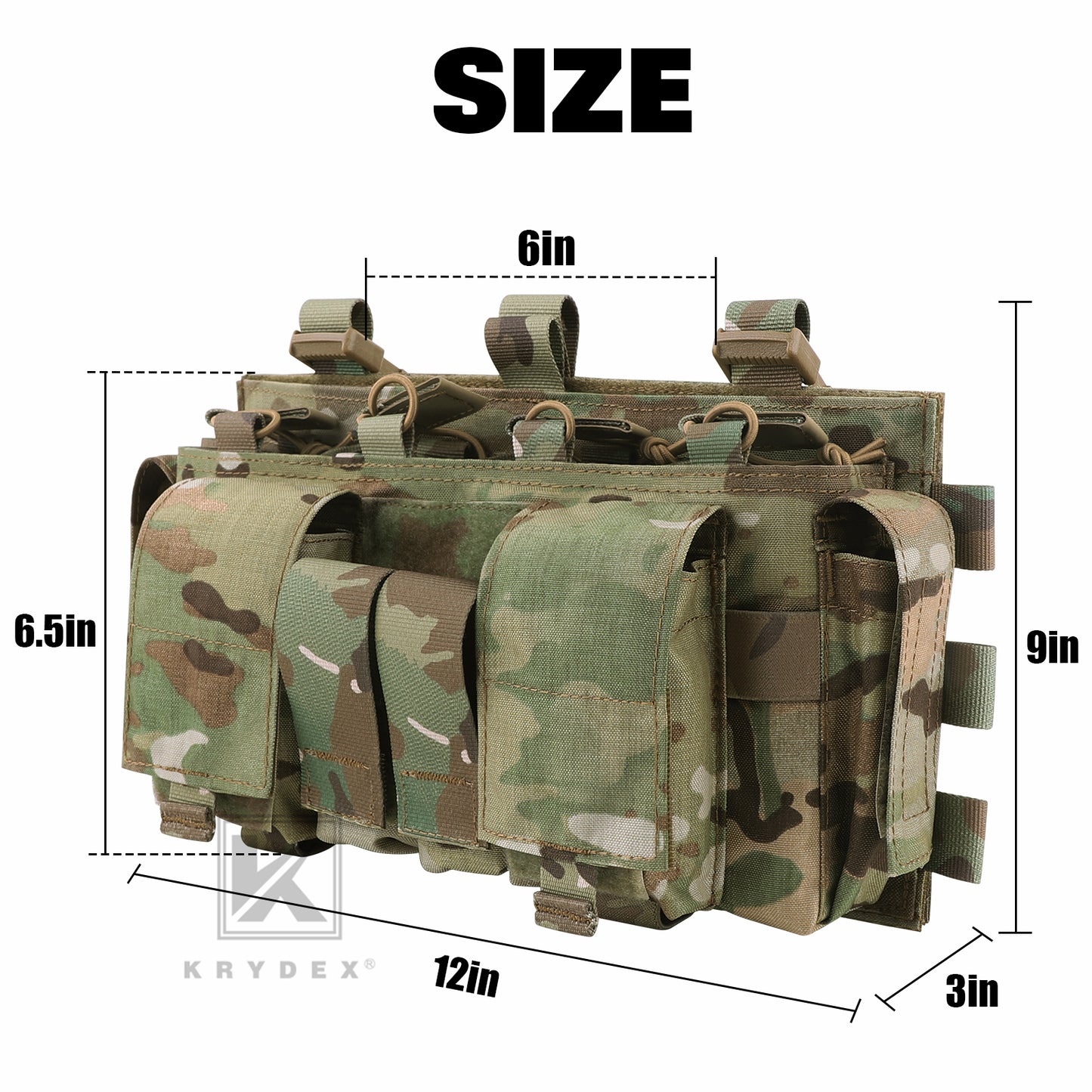 KRYDEX Tactical MF IV Placard 556 & 9mm Magazine Pouch for SCARAB Plate Carrier Vest