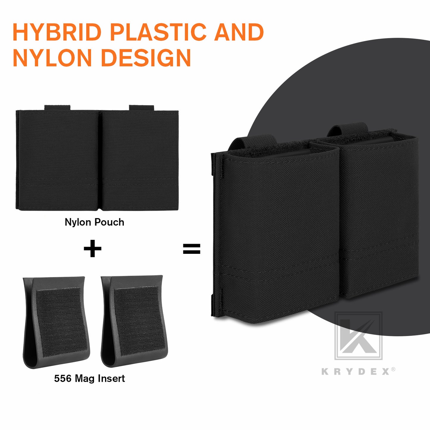 Krydex Tactical 5.56 Double Magazine Pouch M4 Mag Holder Duty Belt & Molle Compatible