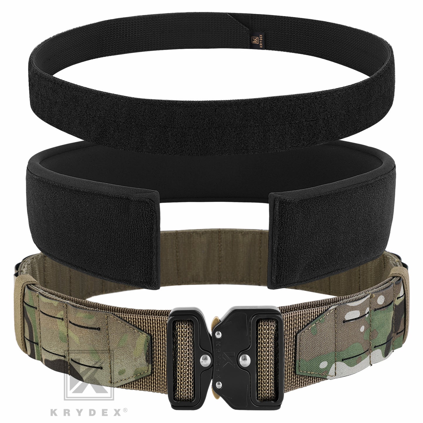 Krydex Tactical Molle Belt Quick Release Duty Gun Shooting Belt Laser Molle Padded Load Bearing Stiffened Belt