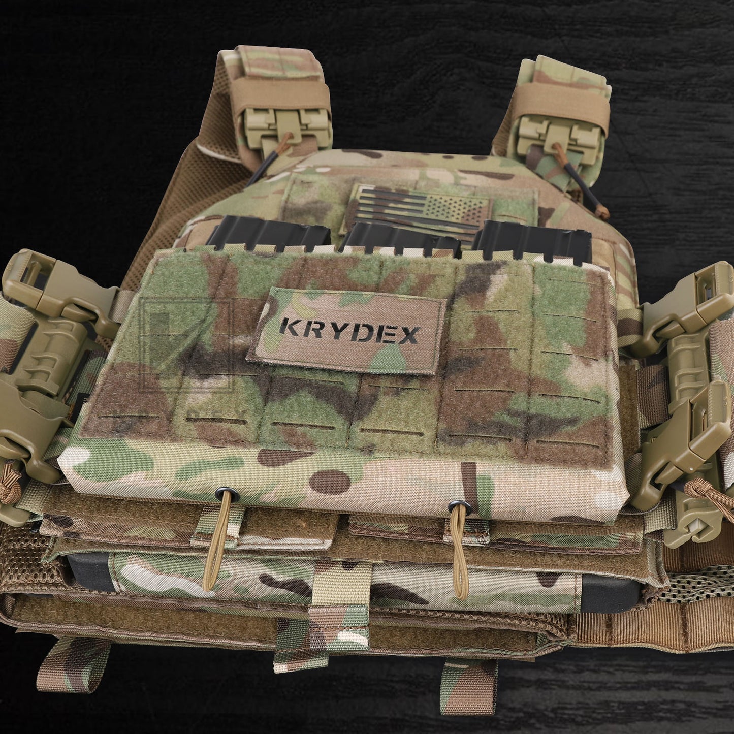 Krydex Tactical MK5 Micro Fight Chassis Laser Cut Chest Rig Lightweight Tactical Vest 5.56 MP7 Magazine Placard