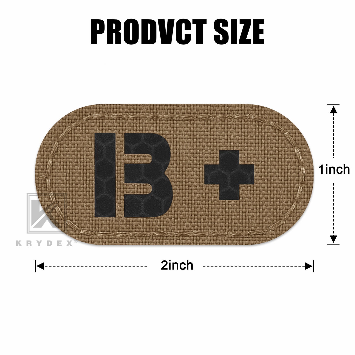 Krydex 4pcs AB+ POS Blood Type Patches Tactical Reflective Hook & Loop Badge First Aid Emergency IFAK Trauma Patch 2x1 In.