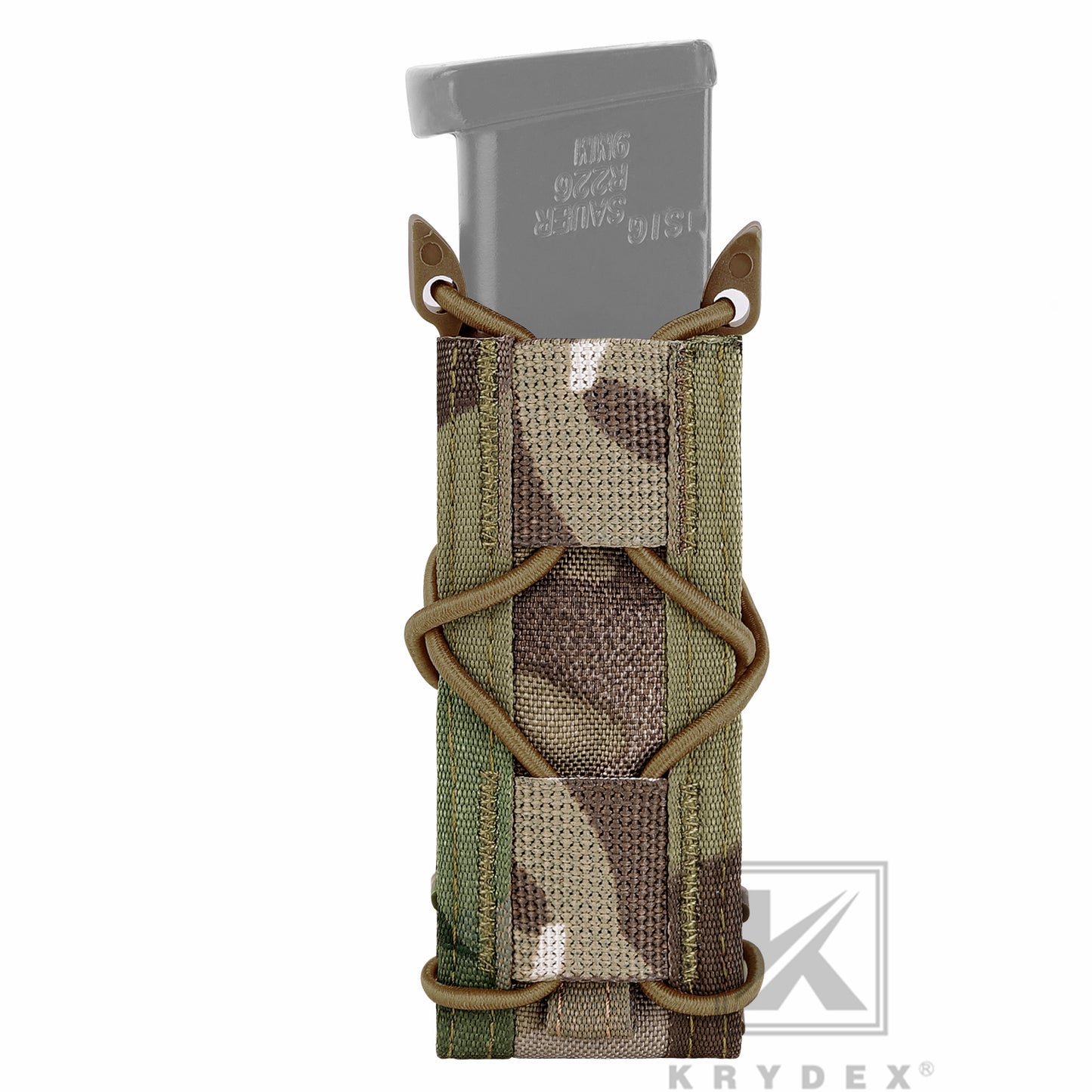 KRYDEX Tactical Modular 9mm Single Pistol Open Top Magazine Pouch Mag Holder