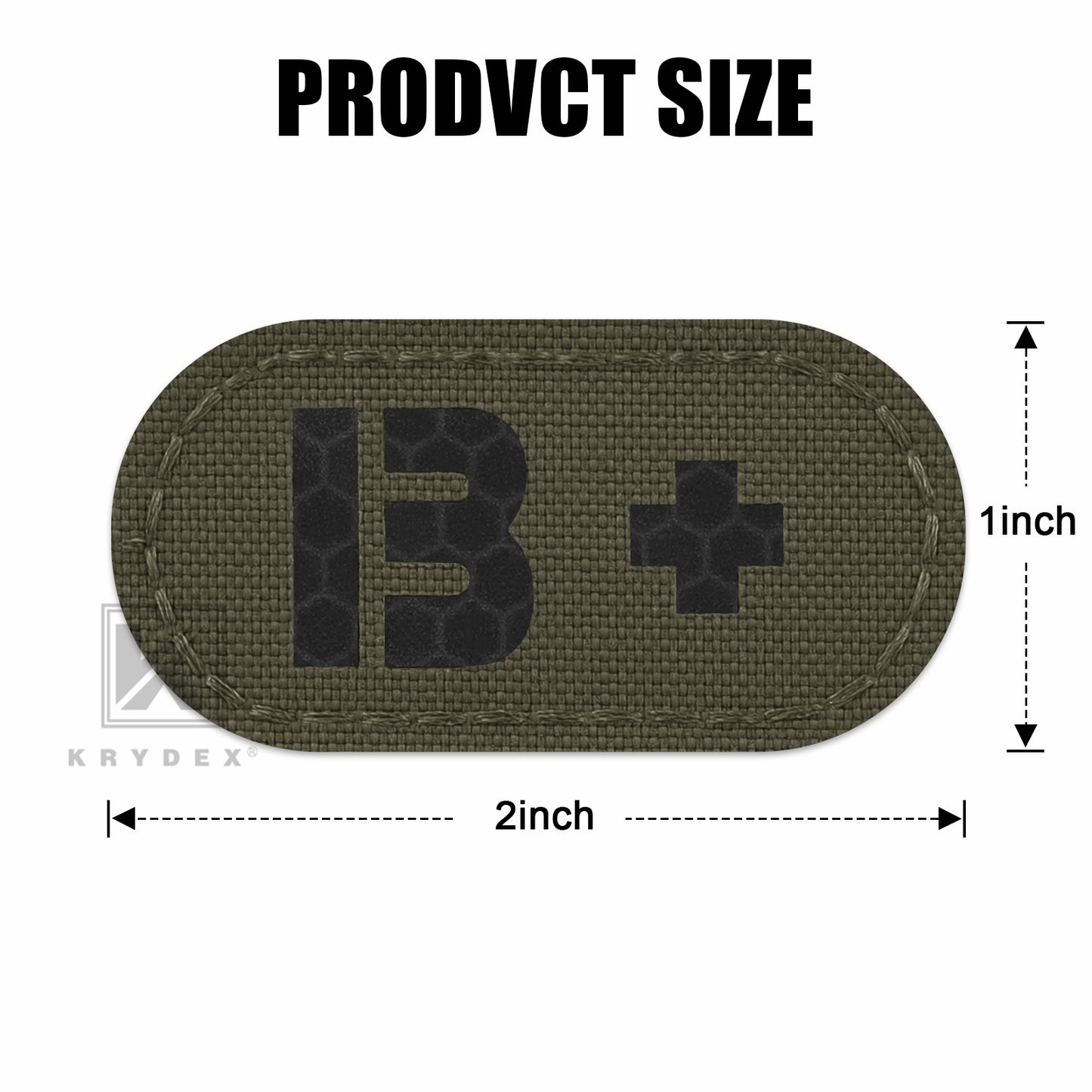 Krydex 4pcs AB+ POS Blood Type Patches Tactical Reflective Hook & Loop Badge First Aid Emergency IFAK Trauma Patch 2x1 In.