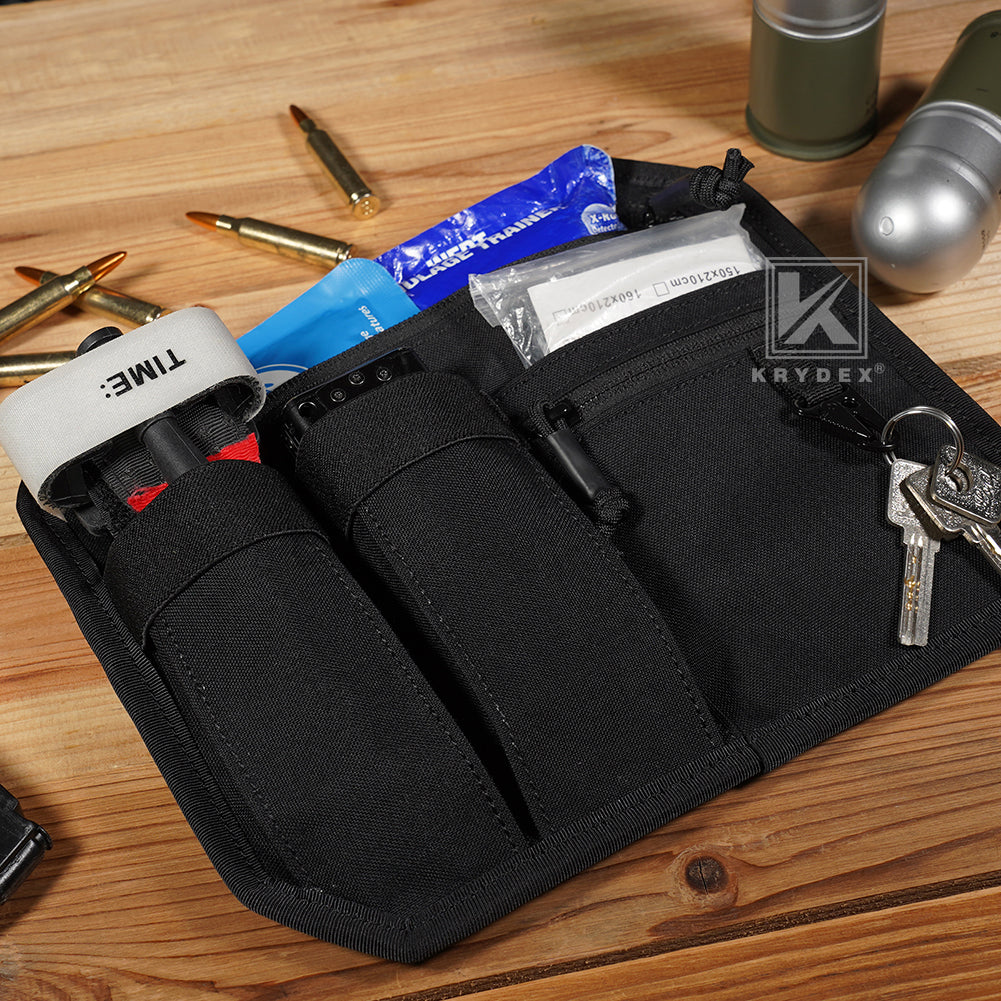 Krydex Tactical Hook Backed Organizer Panel Admin Insert EDC Pouch for Backpack Range Bag Accessory organizer Outdoor survival gear panel