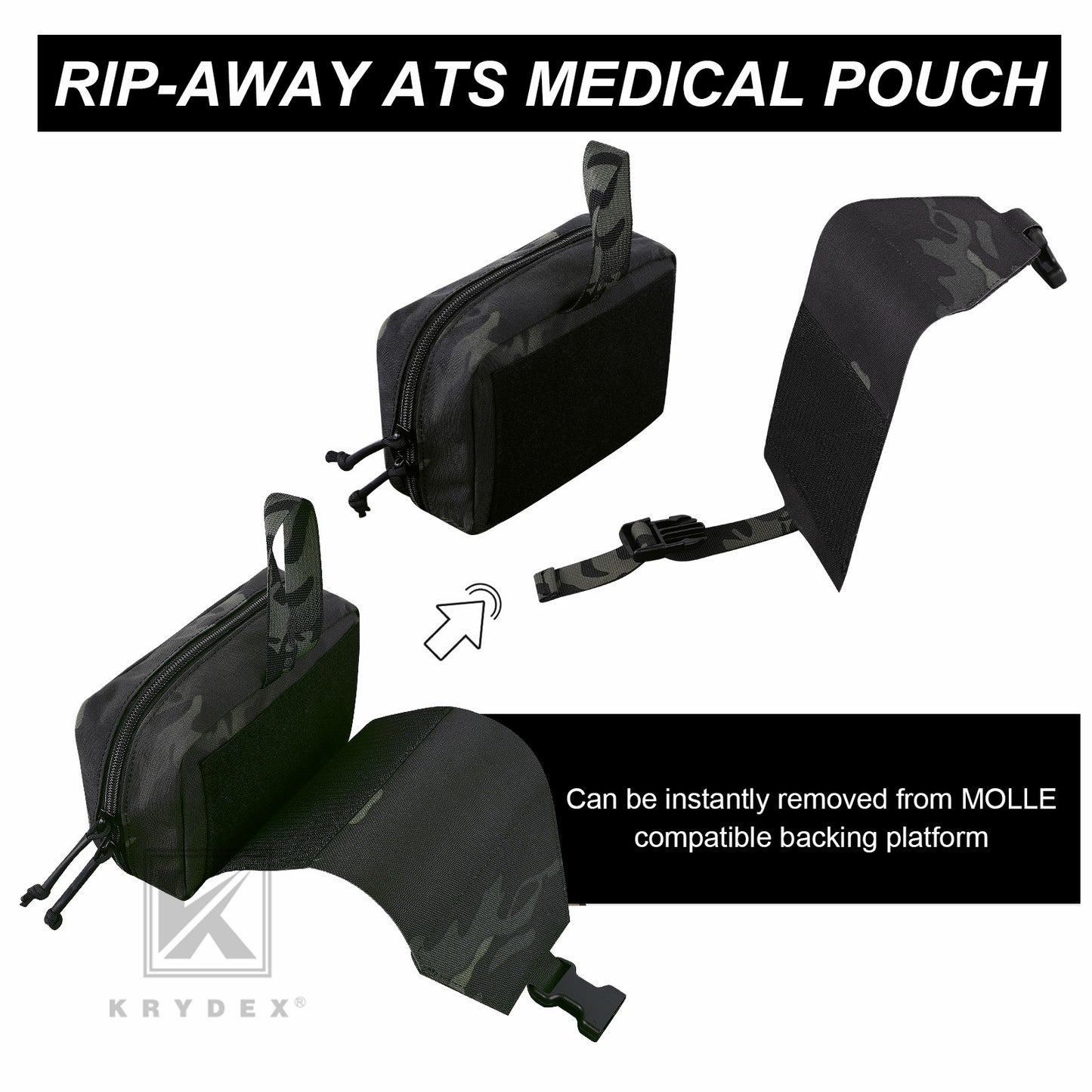 KRYDEX Rip Away IFAK Pouch Medic EMT First Aid Trauma Kit Bag BELT / MOLLE