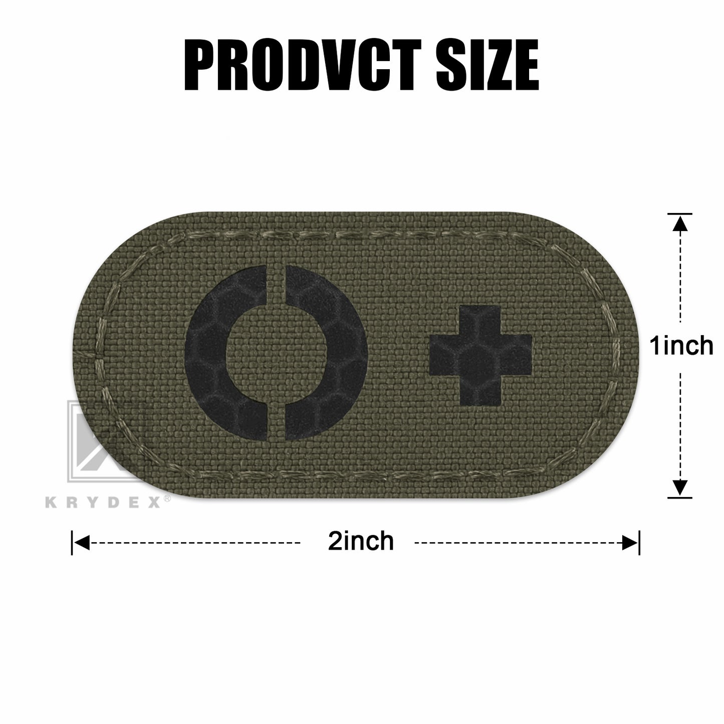 Krydex 4pcs AB+ POS Blood Type Patches Tactical Reflective Hook & Loop Badge First Aid Emergency IFAK Trauma Patch 2x1 In.