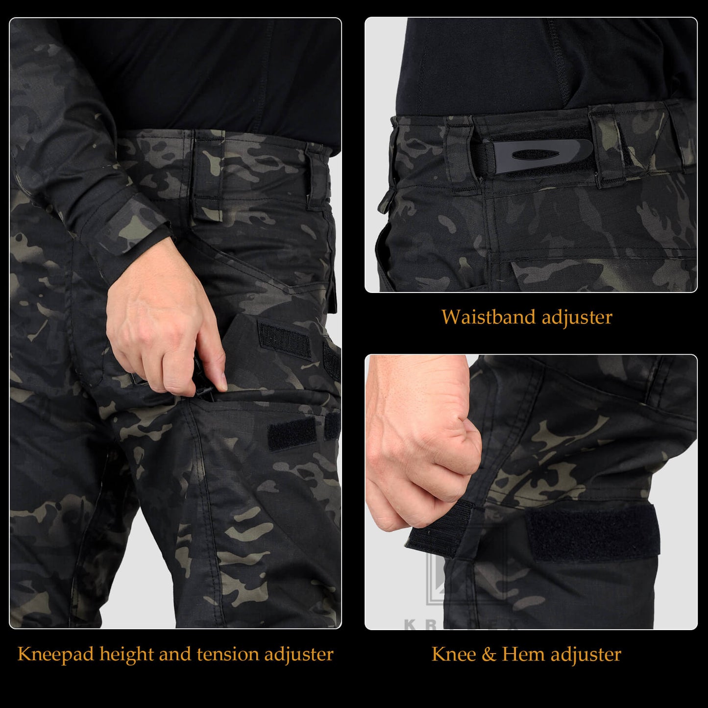 Krydex Tactical Men’s Combat Pants with Knee Pads Uniform Trousers