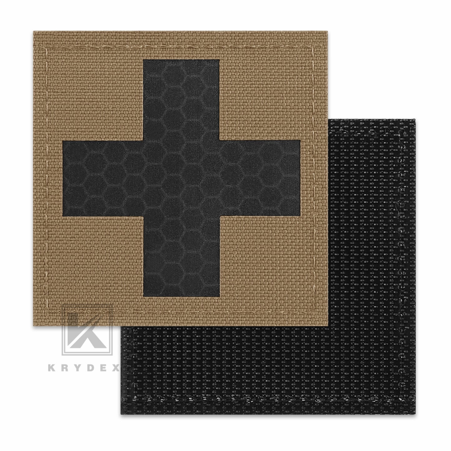 Krydex 2pcs Medical Cross Patches First Aid MED Badge Emergency IFAK Trauma Reflective Patch 2x2 In.